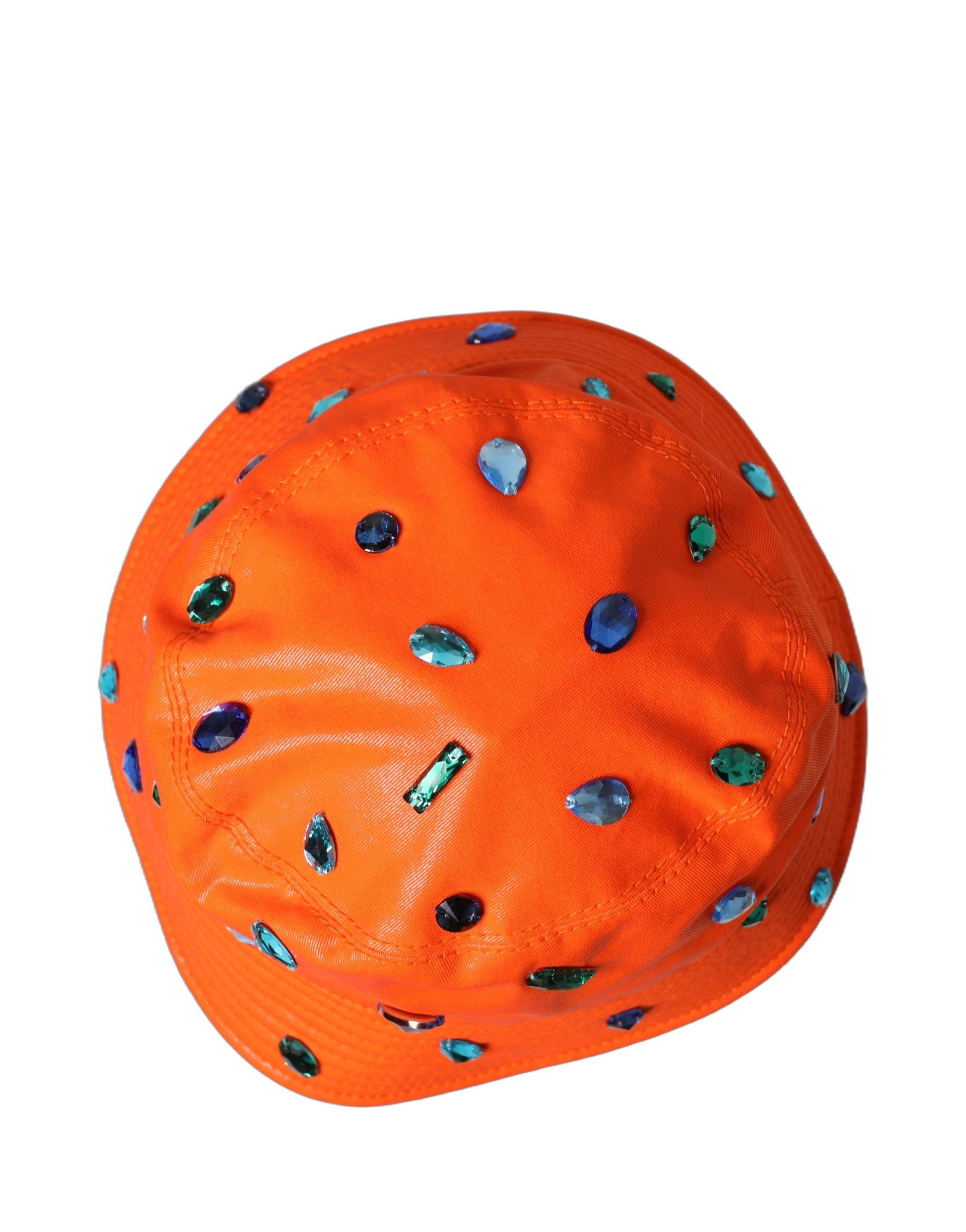 Casquette Bob Pêcheur Dolce & Gabbana Ornée de Cristaux Oranges