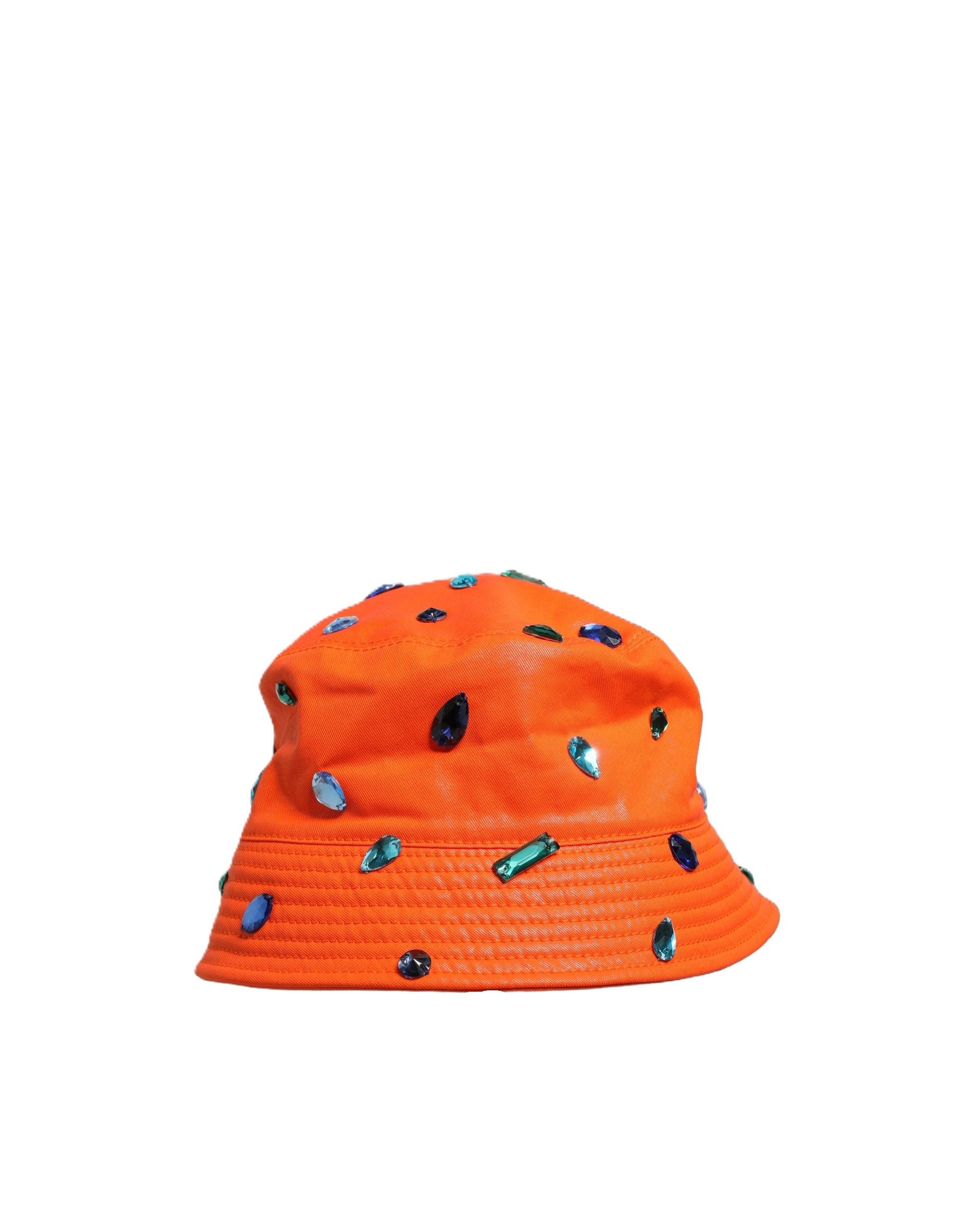 Casquette Bob Pêcheur Dolce & Gabbana Ornée de Cristaux Oranges