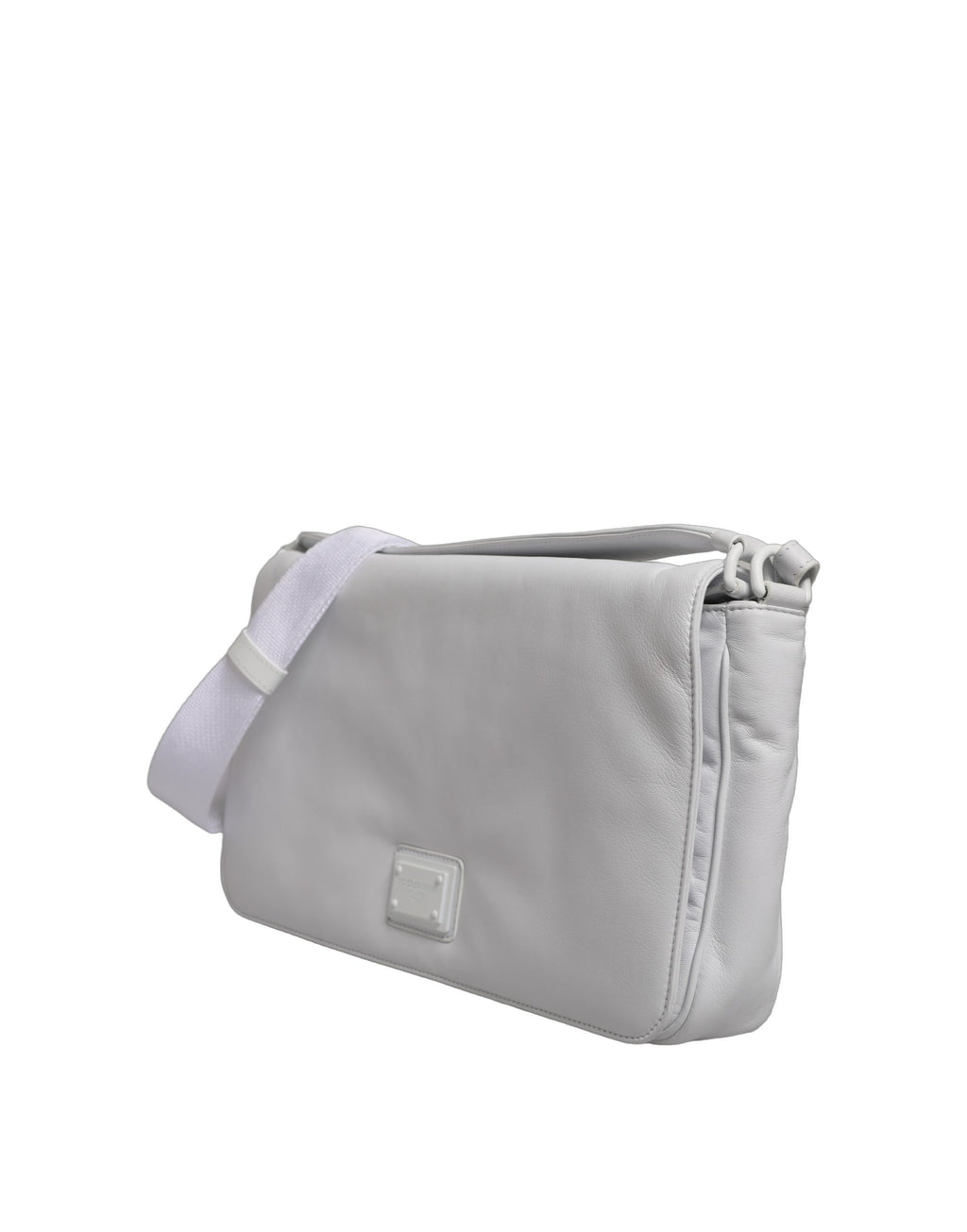 Sac bandoulière Dolce & Gabbana blanc avec plaque logo pour femme