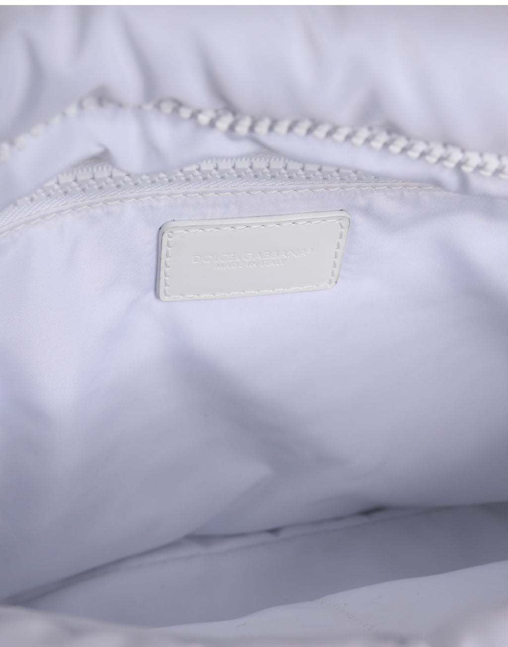 Sac porté épaule matelassé en polyester avec plaque logo blanche Dolce & Gabbana