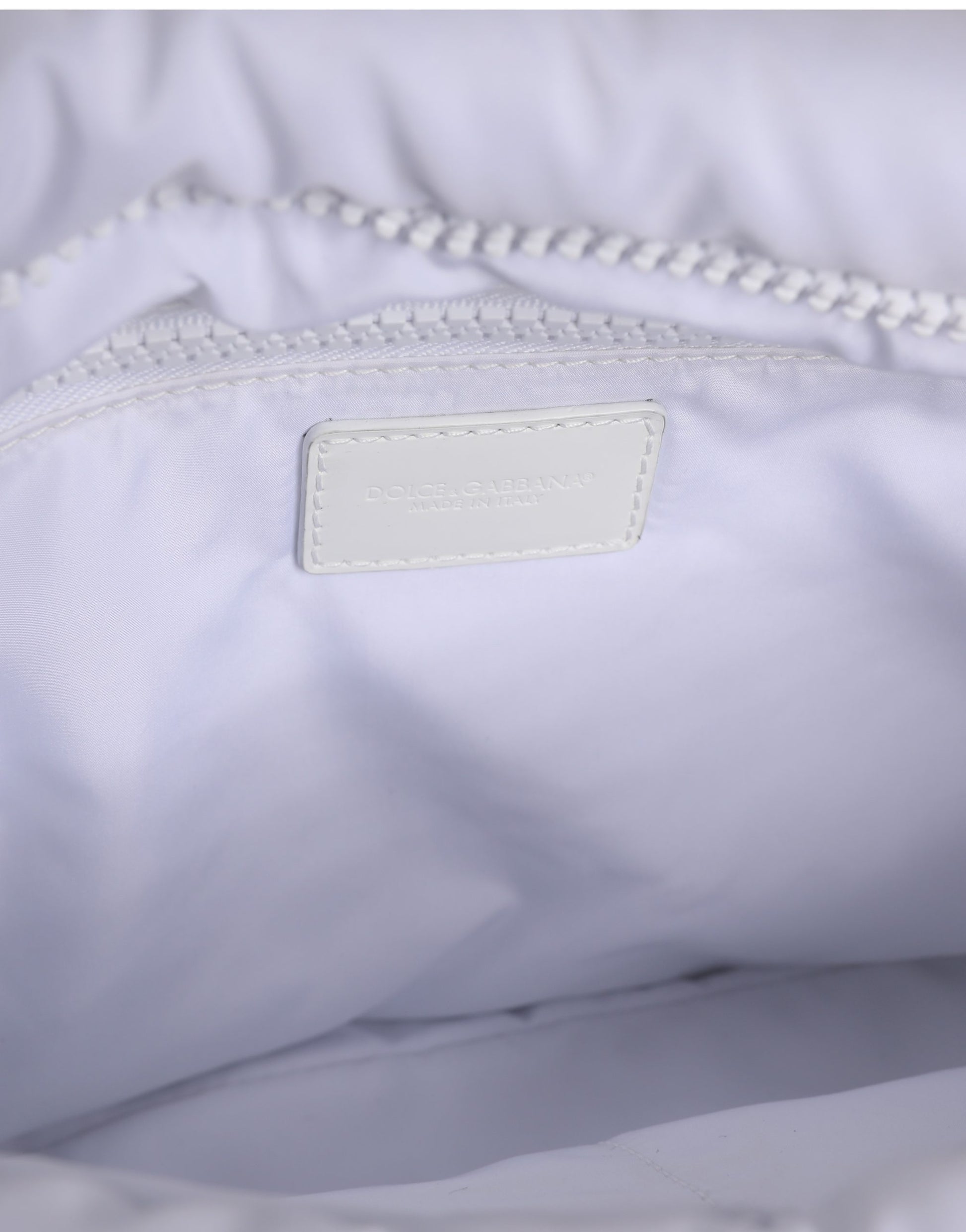 Sac porté épaule matelassé en polyester avec plaque logo blanche Dolce & Gabbana