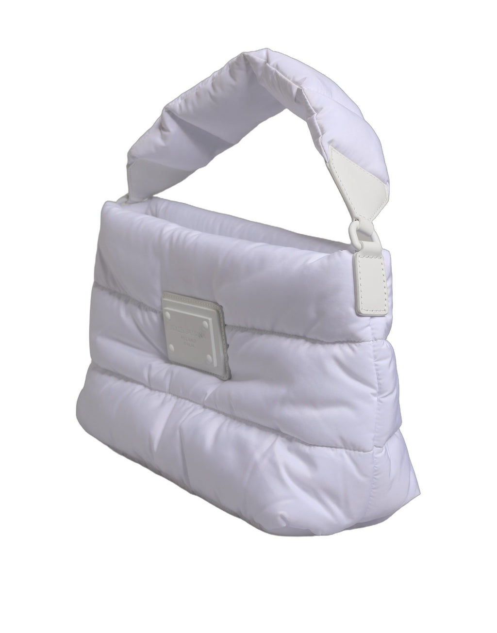 Sac porté épaule matelassé en polyester avec plaque logo blanche Dolce & Gabbana