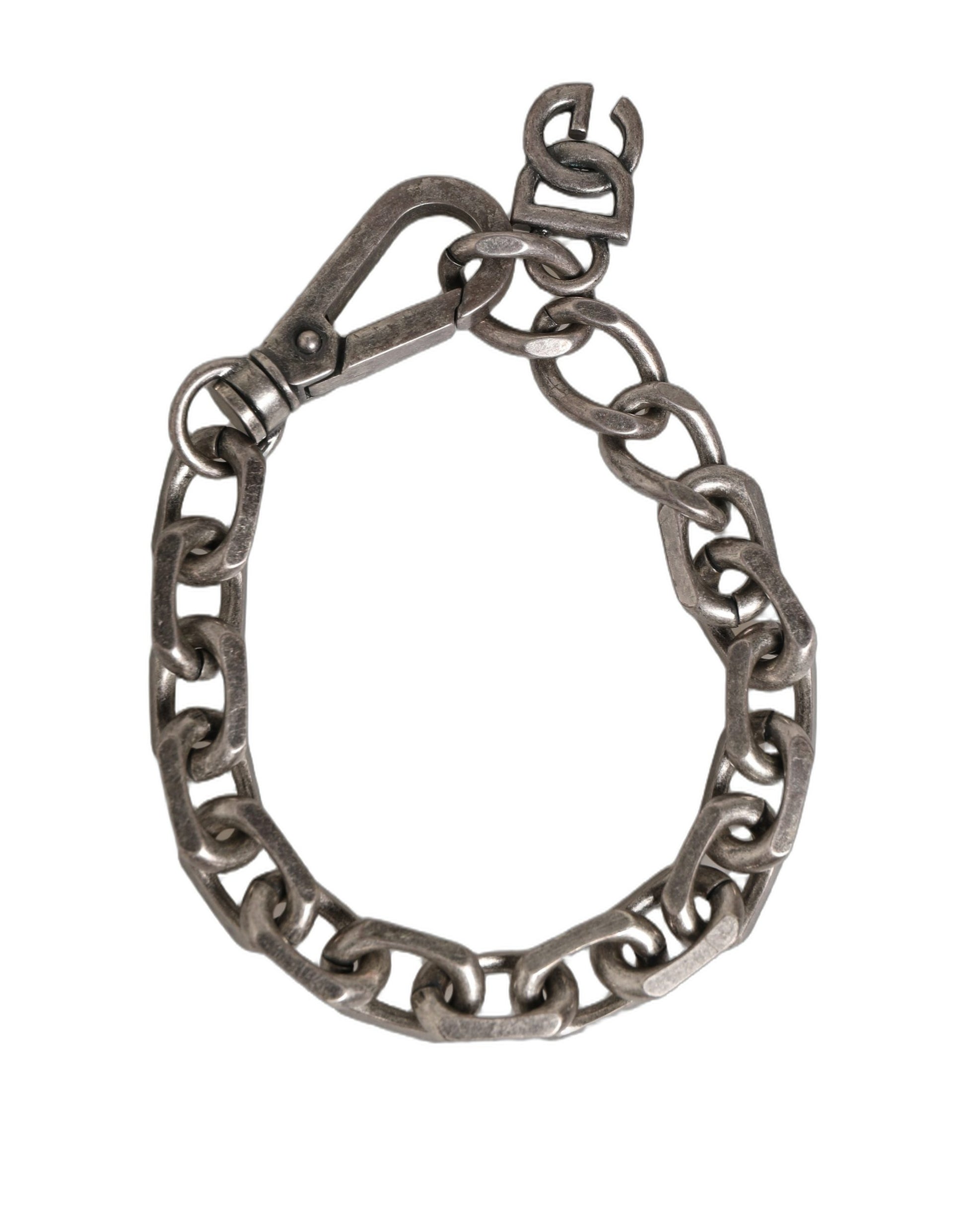 Bracelet Dolce & Gabbana maillons épais ton argent, logo signature DG
