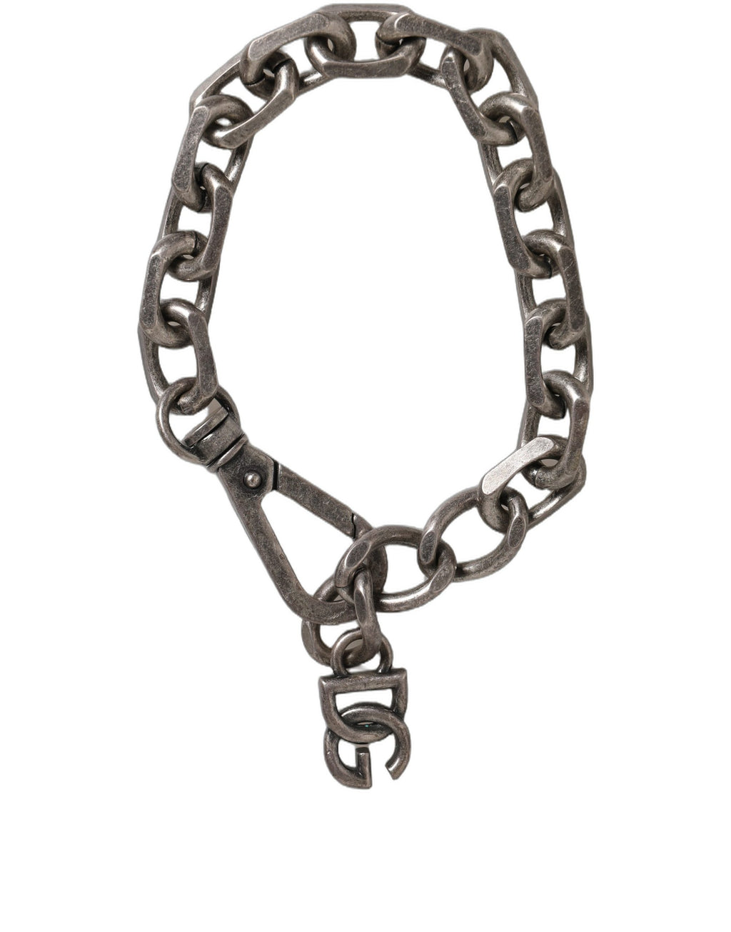 Bracelet Dolce & Gabbana maillons épais ton argent, logo signature DG