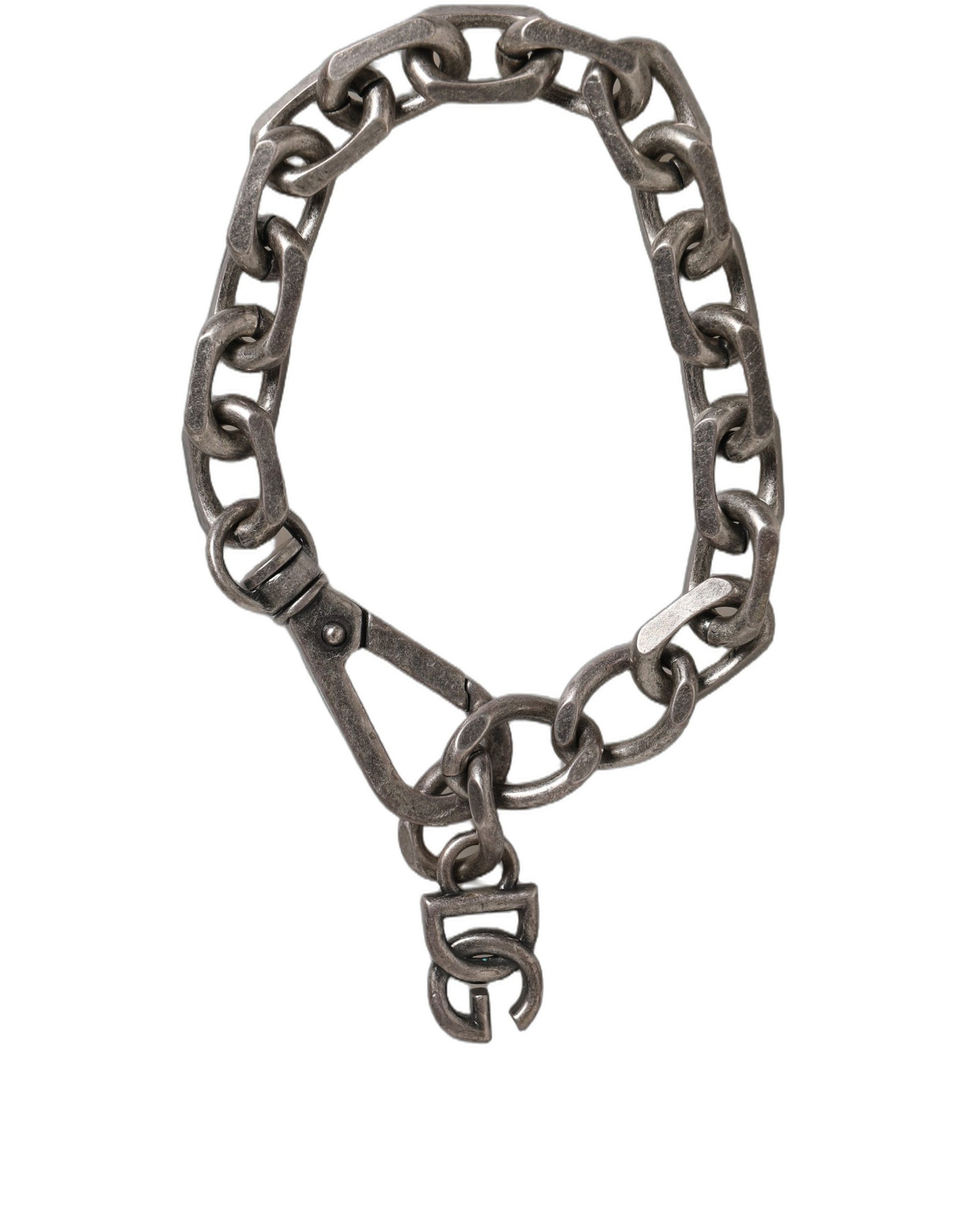 Bracelet Dolce & Gabbana maillons épais ton argent, logo signature DG