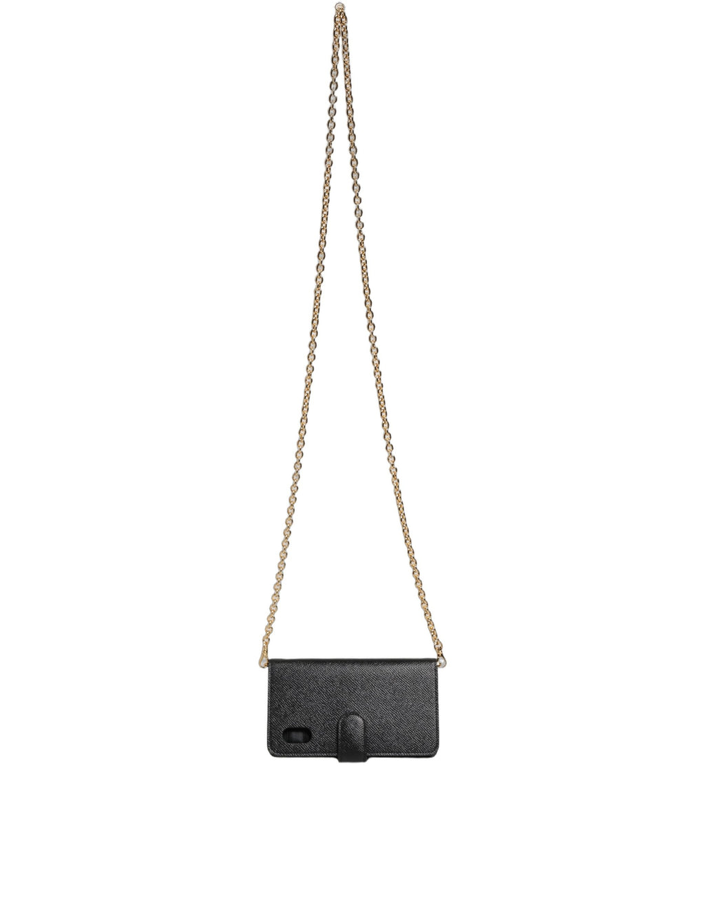 Étui portefeuille Dolce & Gabbana en cuir de veau noir pour iPhone X - XS