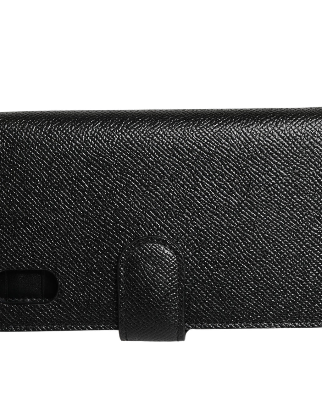 Étui portefeuille Dolce & Gabbana en cuir de veau noir pour iPhone X - XS