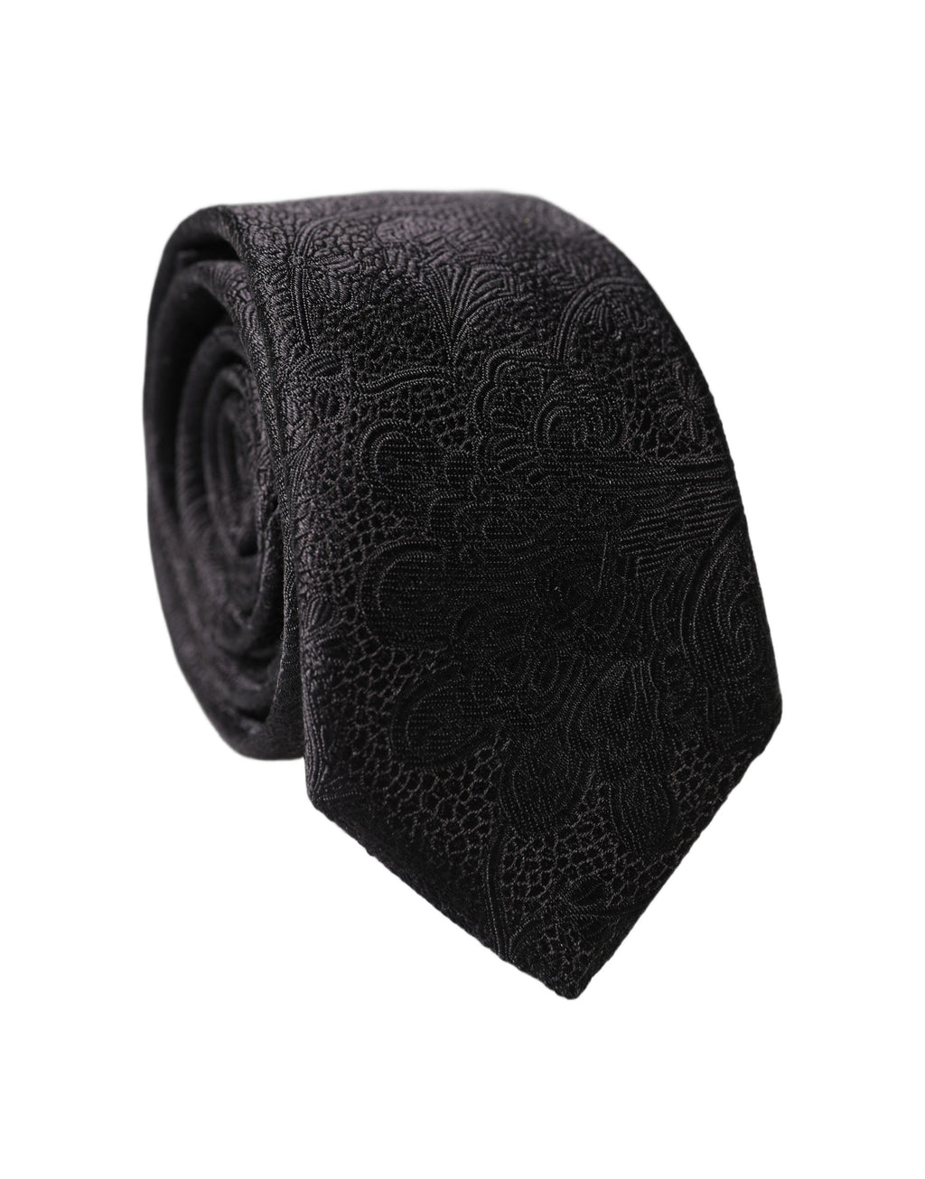 Cravate ajustable pour homme Dolce & Gabbana en soie unie noire