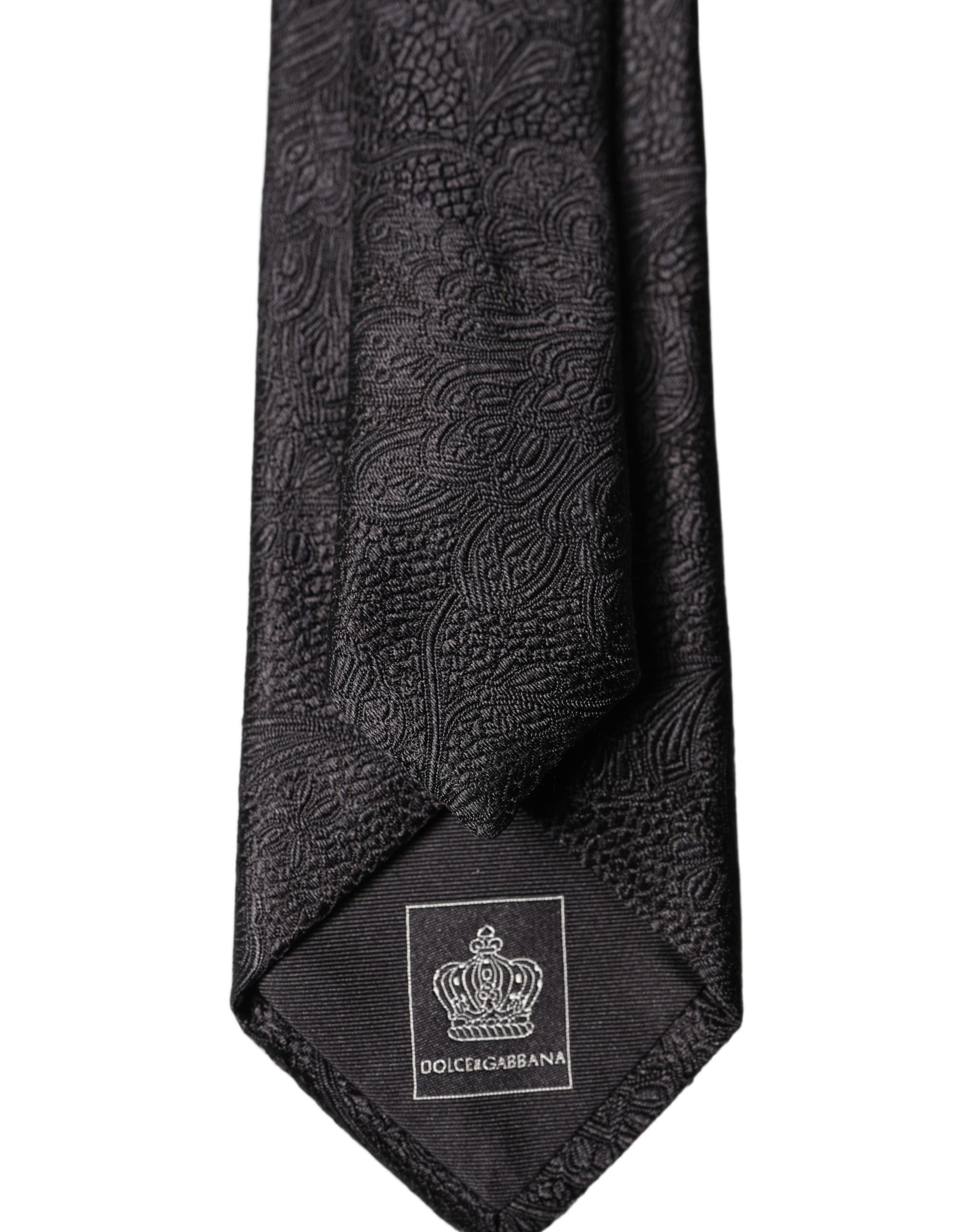 Cravate ajustable pour homme Dolce & Gabbana en soie unie noire