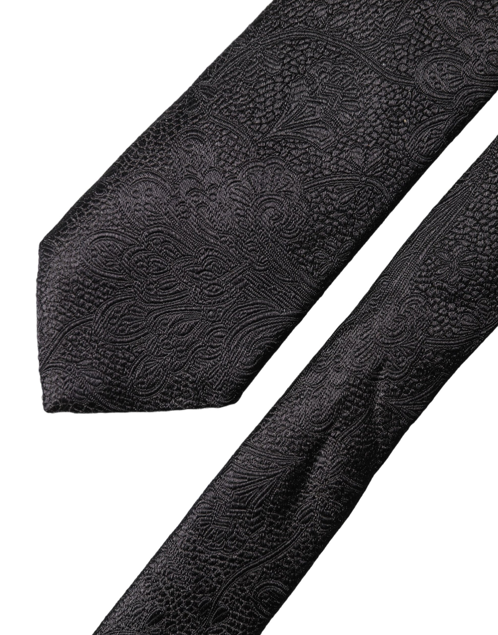Cravate ajustable pour homme Dolce & Gabbana en soie unie noire