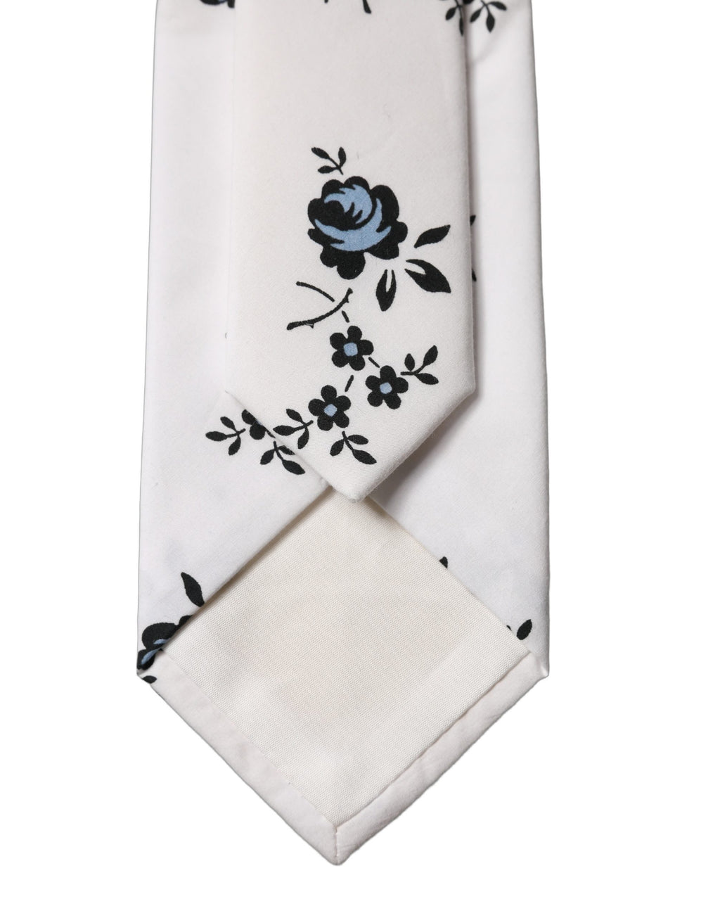 Cravate homme ajustable Dolce & Gabbana en coton à motif floral blanc