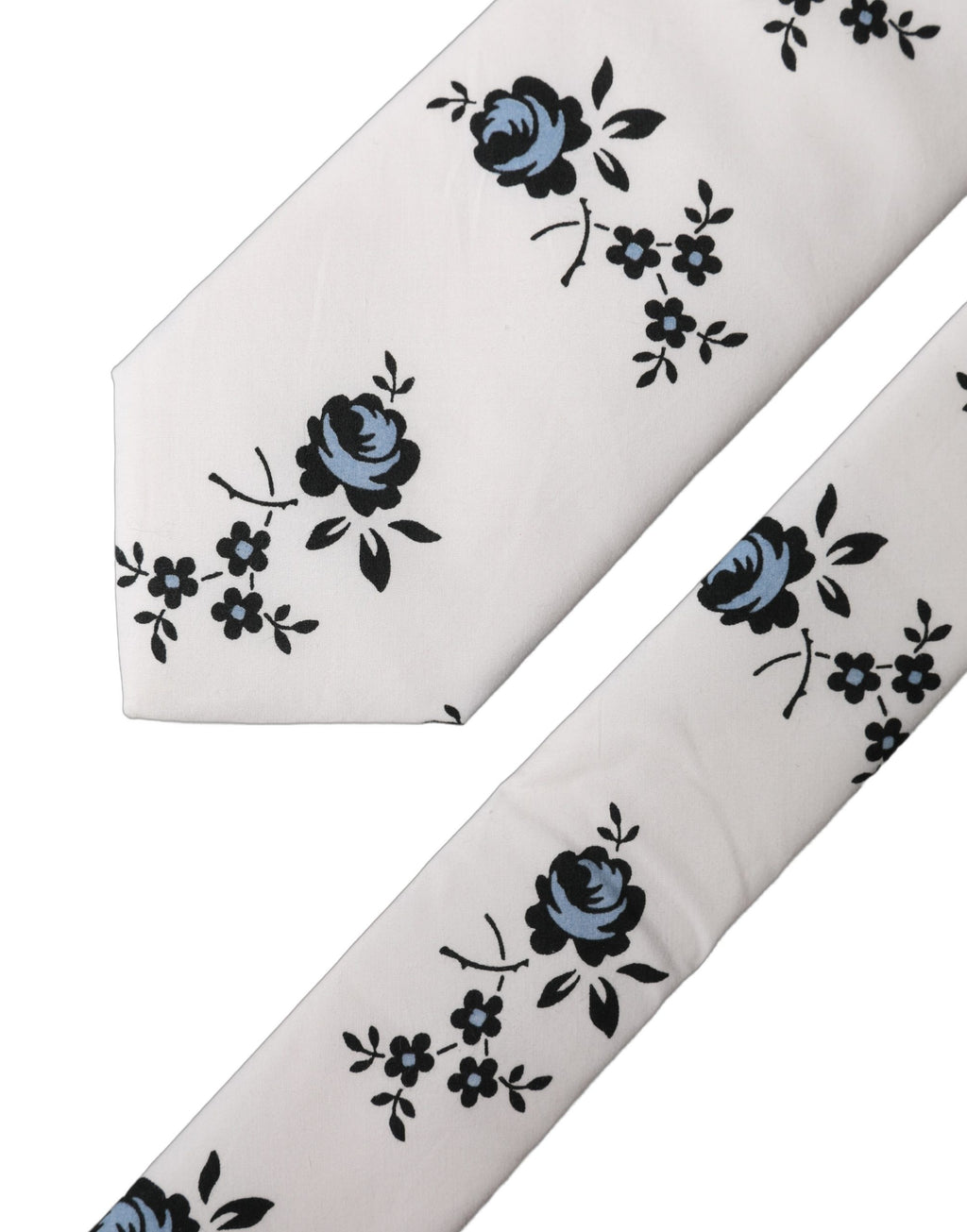 Cravate homme ajustable Dolce & Gabbana en coton à motif floral blanc