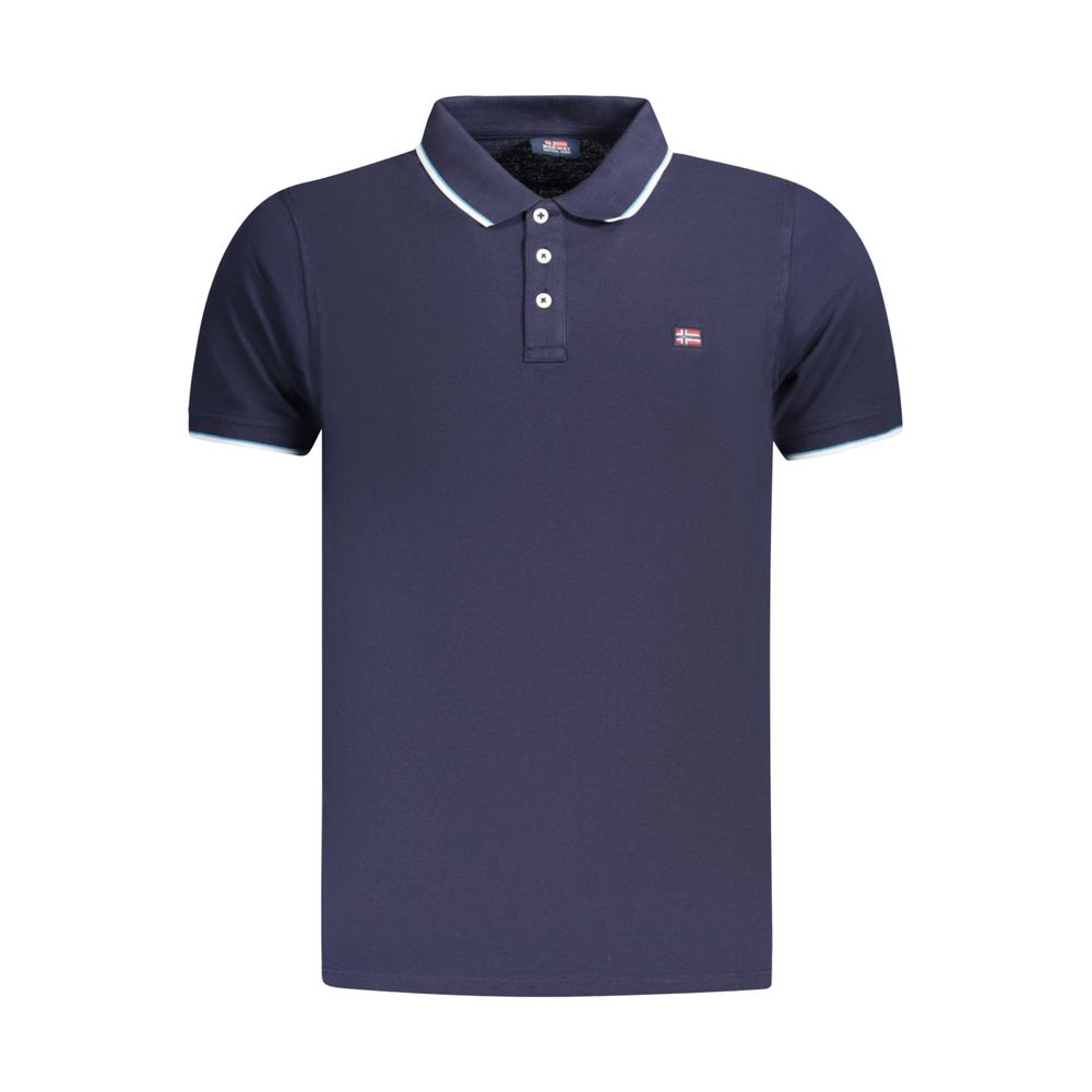 Polo pour homme en coton bleu, Norvège 1963