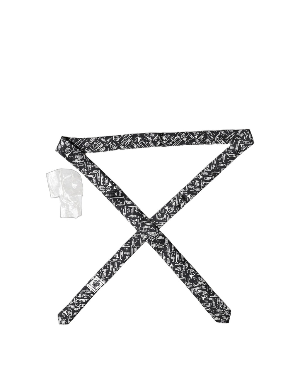 Cravate ajustable en soie imprimée trompette noire Dolce & Gabbana pour homme