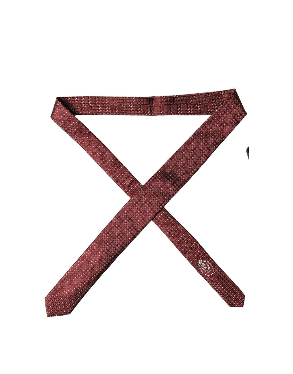 Cravate en soie géométrique bordeaux ajustable pour homme Dolce & Gabbana