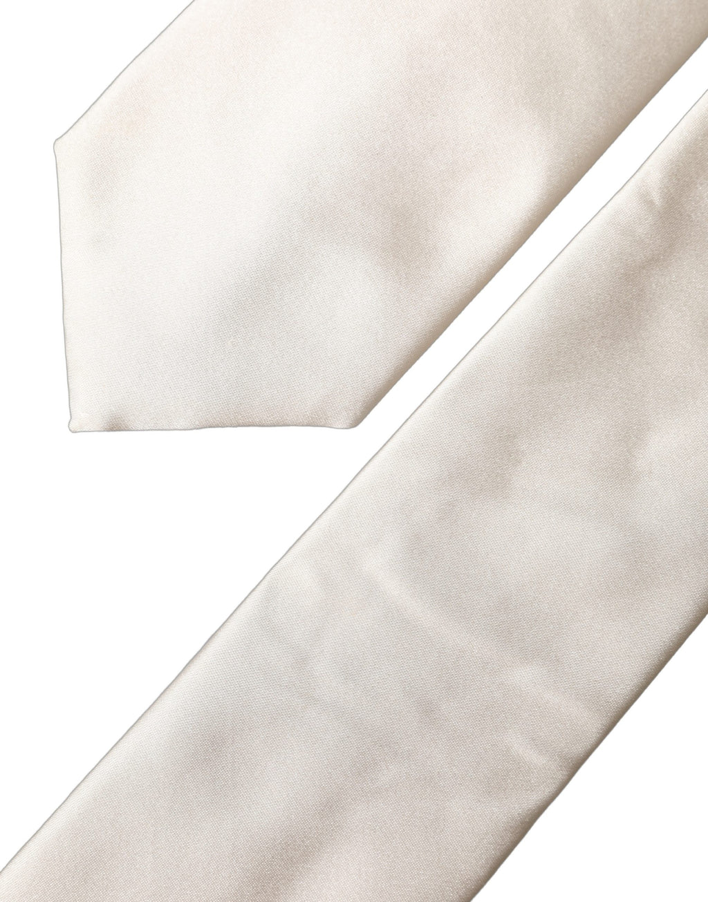 Dolce & Gabbana Cravate en satin de soie blanc cassé réglable pour femme