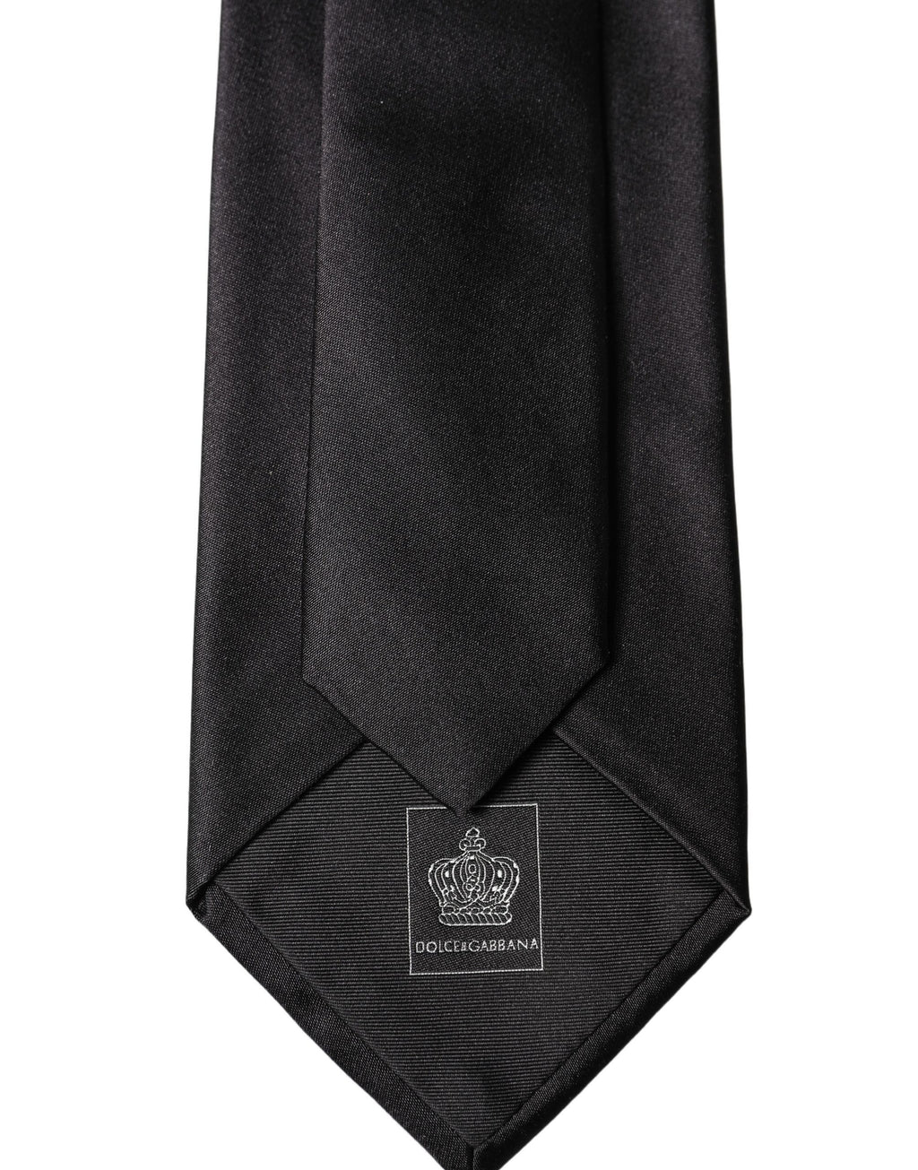 Cravate pour femme Dolce & Gabbana en satin noir 100 % soie, réglable à nouer