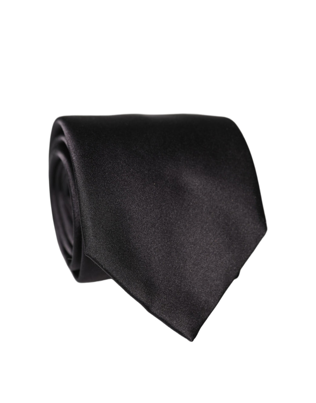 Cravate pour femme Dolce & Gabbana en satin noir 100 % soie, réglable à nouer