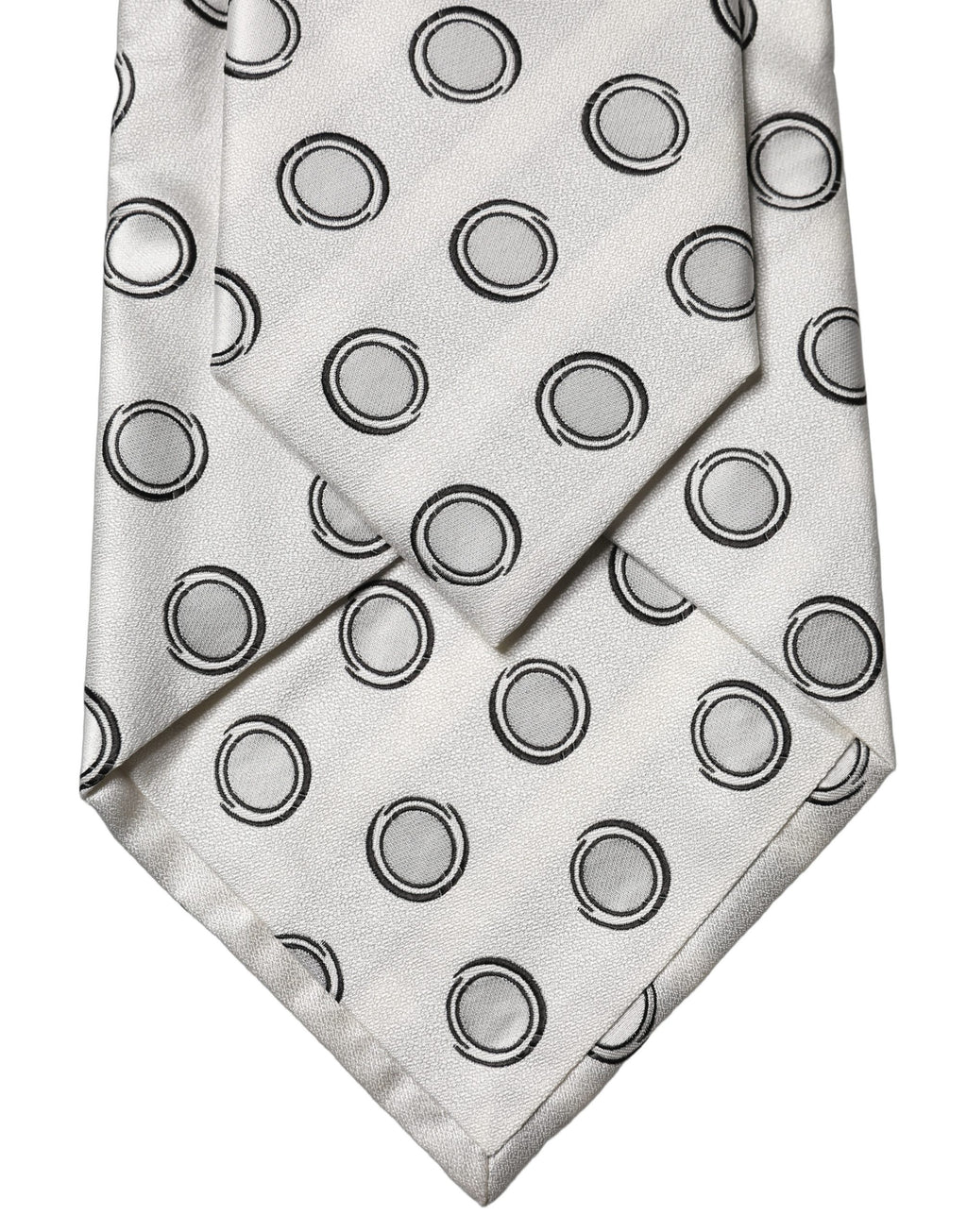 Cravate Femme Réglable en Soie à Pois Blancs et Gris Dolce & Gabbana