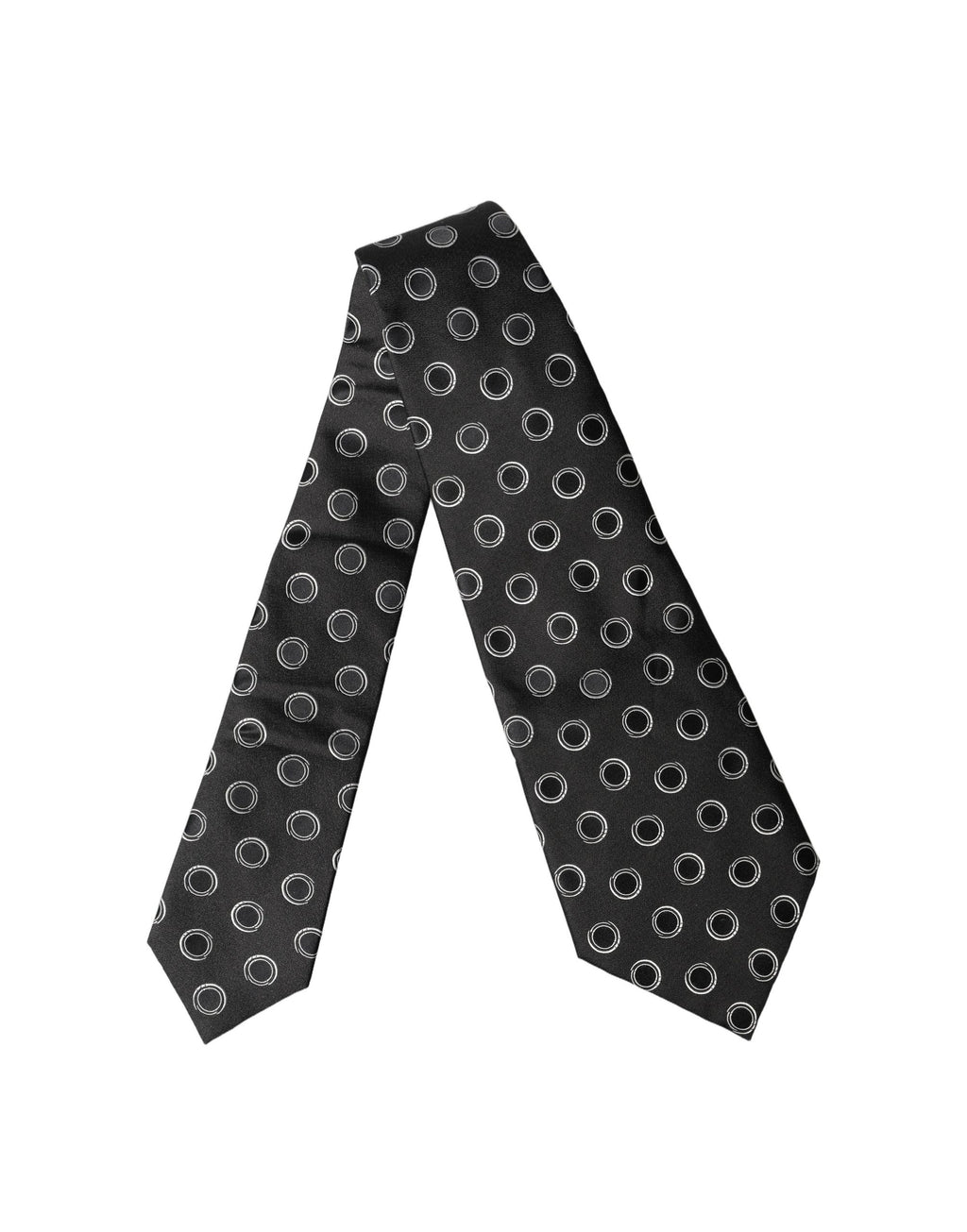 Cravate réglable en soie à pois noirs et blancs Dolce & Gabbana pour femme
