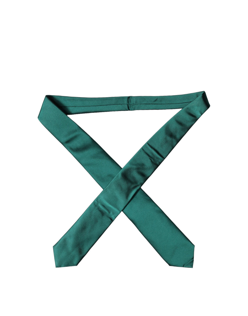 Cravate Ajustable Femme en Soie Satinée Vert Foncé Dolce & Gabbana