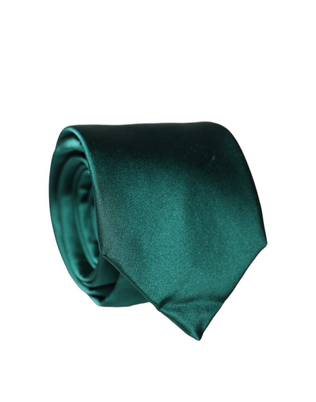 Cravate Ajustable Femme en Soie Satinée Vert Foncé Dolce & Gabbana