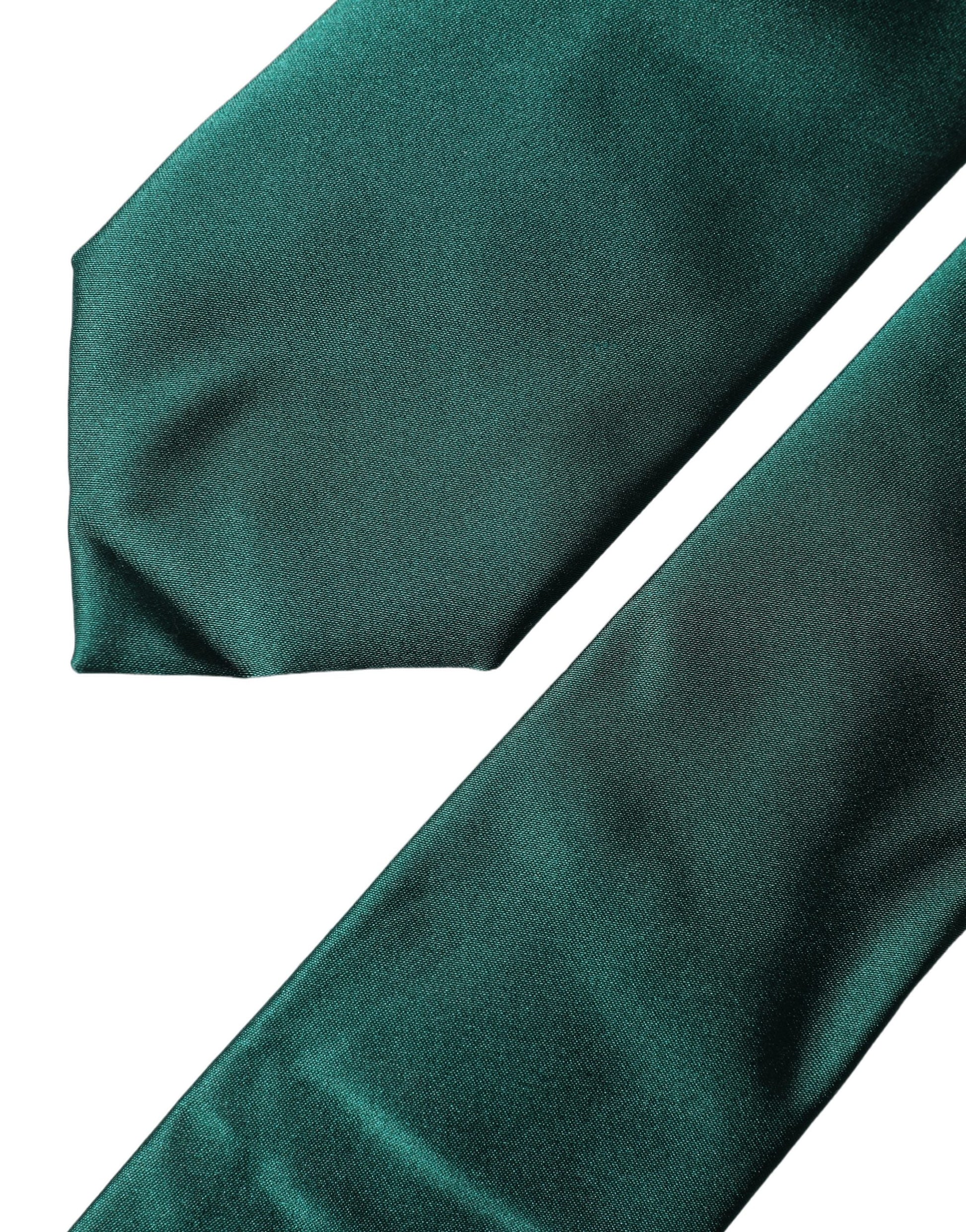 Cravate Ajustable Femme en Soie Satinée Vert Foncé Dolce & Gabbana