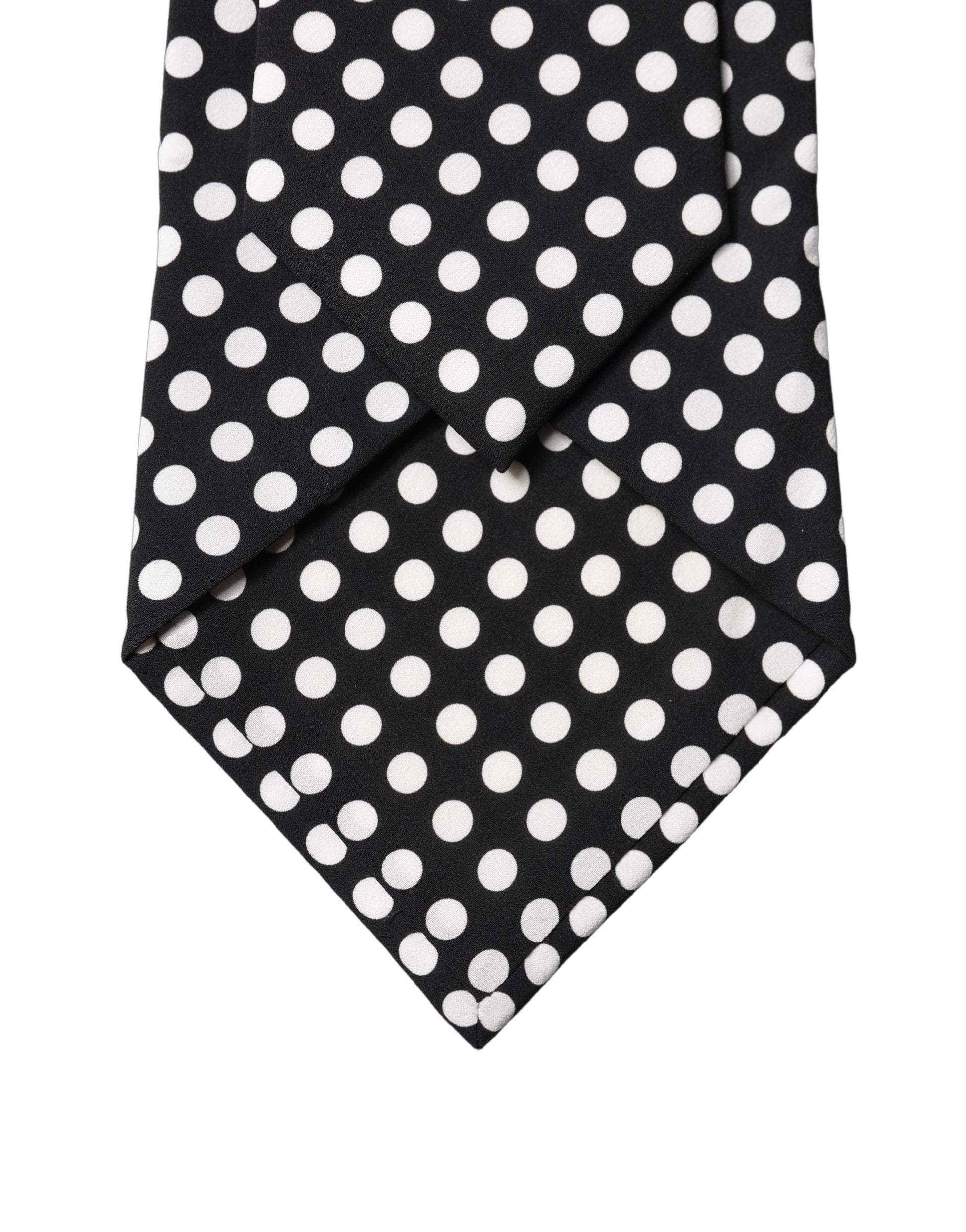Cravate réglable en soie à pois noirs et blancs Dolce & Gabbana pour femme