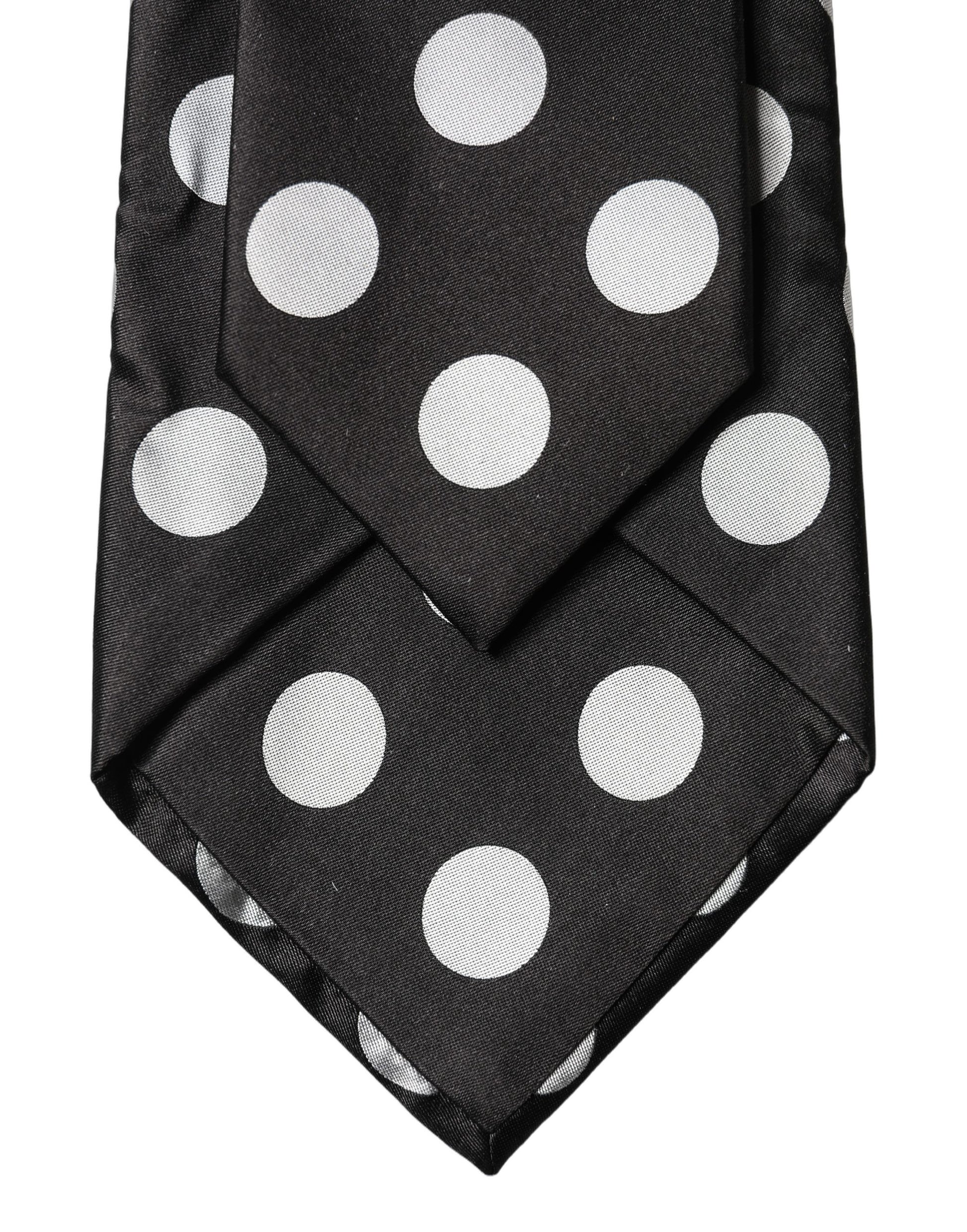 Cravate réglable en soie à pois noirs et blancs Dolce & Gabbana pour femme