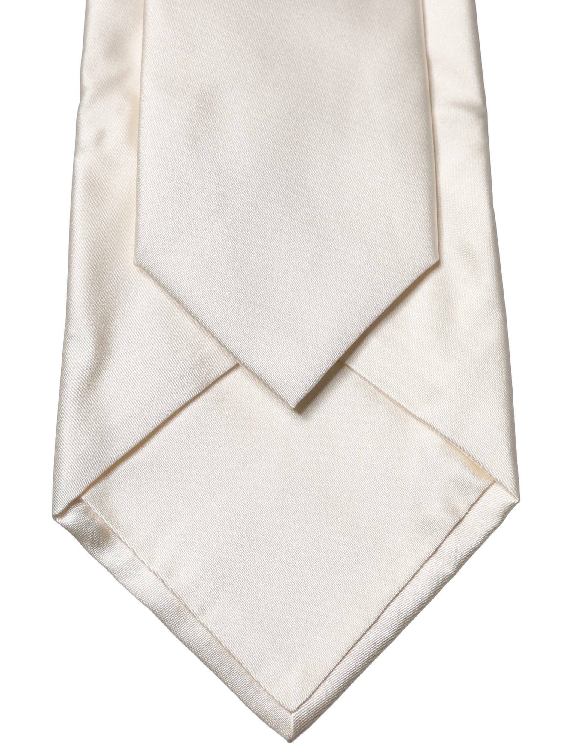 Cravate tour de cou réglable en soie unie blanc cassé pour femme Dolce & Gabbana