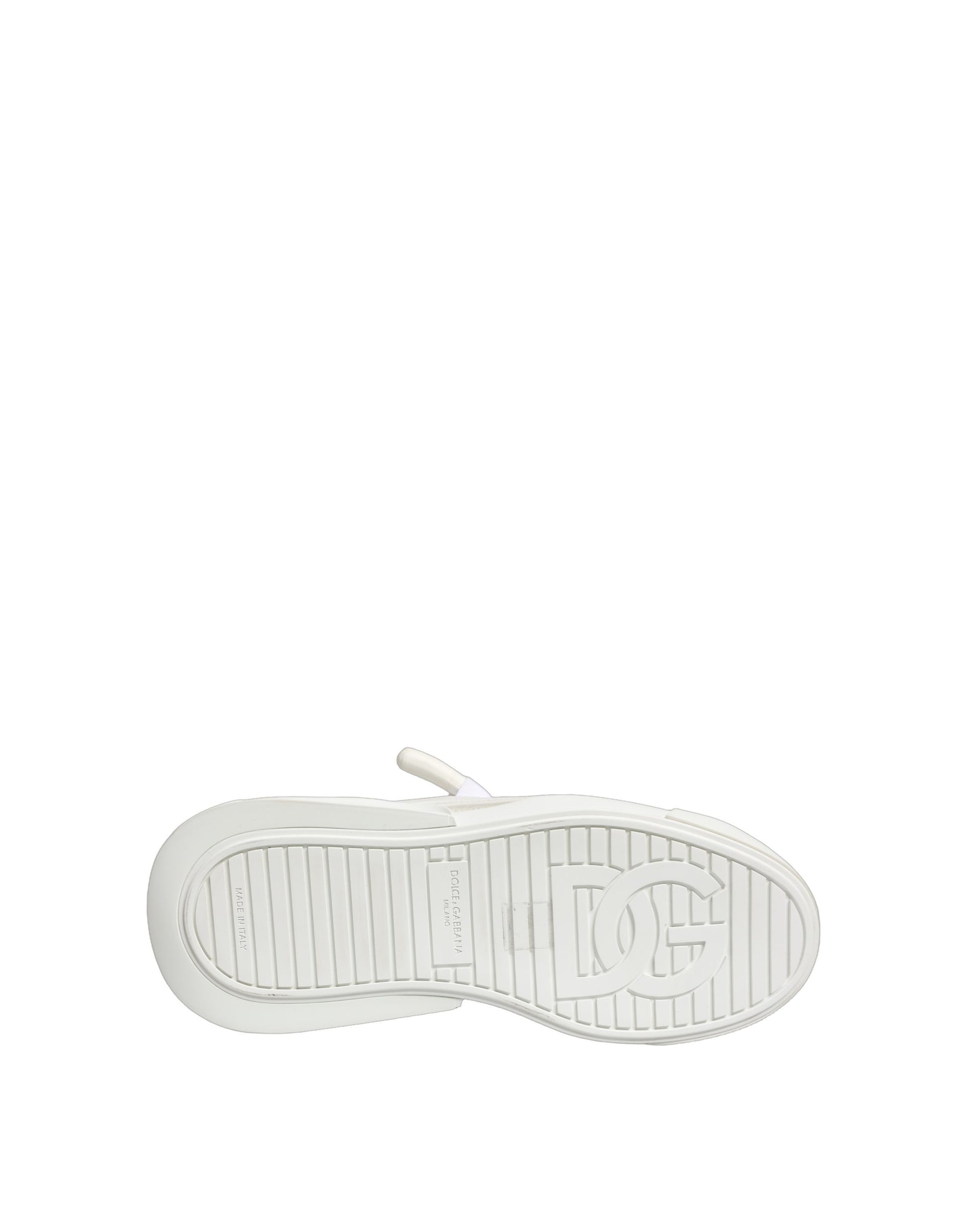Chaussures Baskets Basses en Cuir de Veau Blanc Dolce & Gabbana