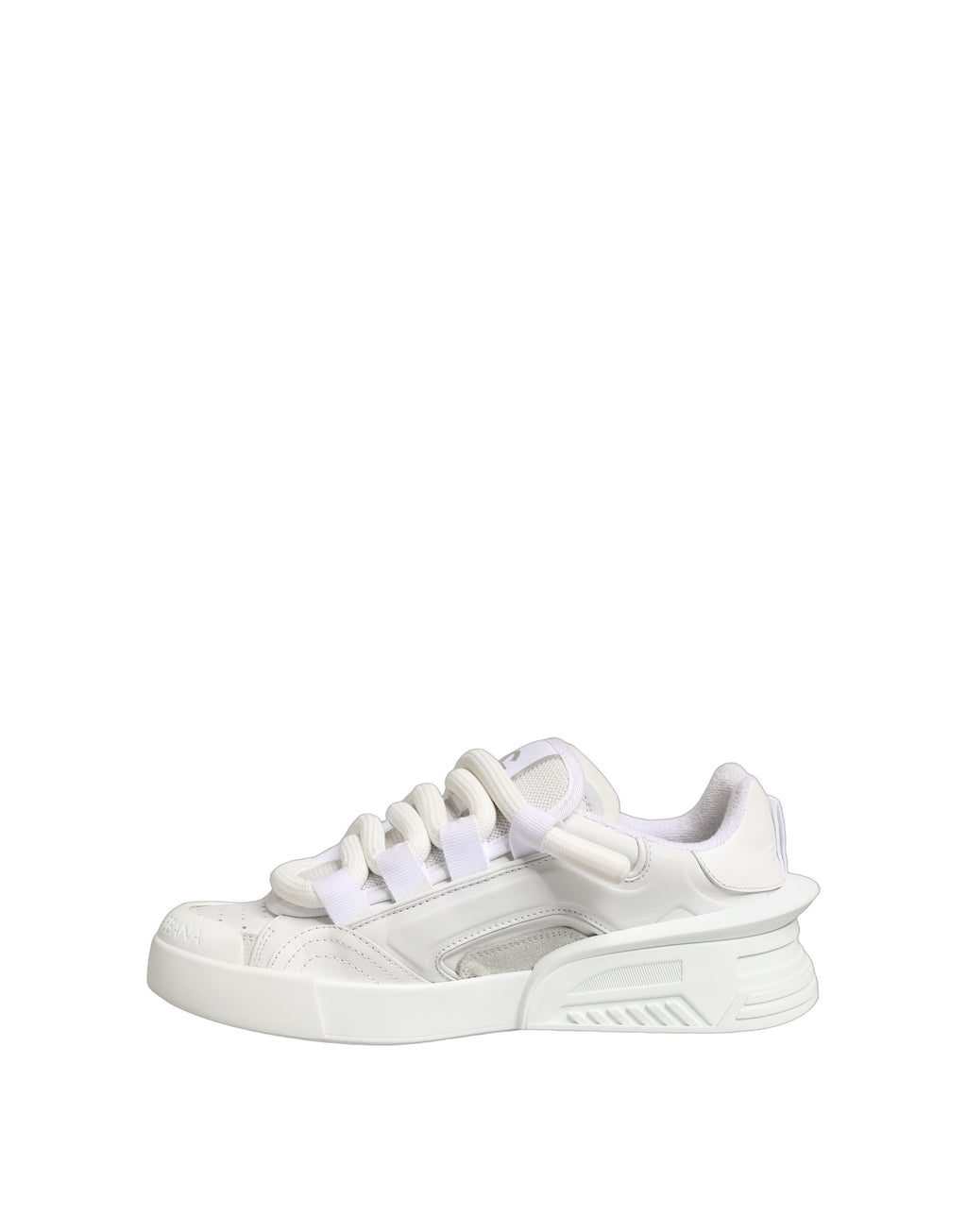 Chaussures Baskets Basses en Cuir de Veau Blanc Dolce & Gabbana
