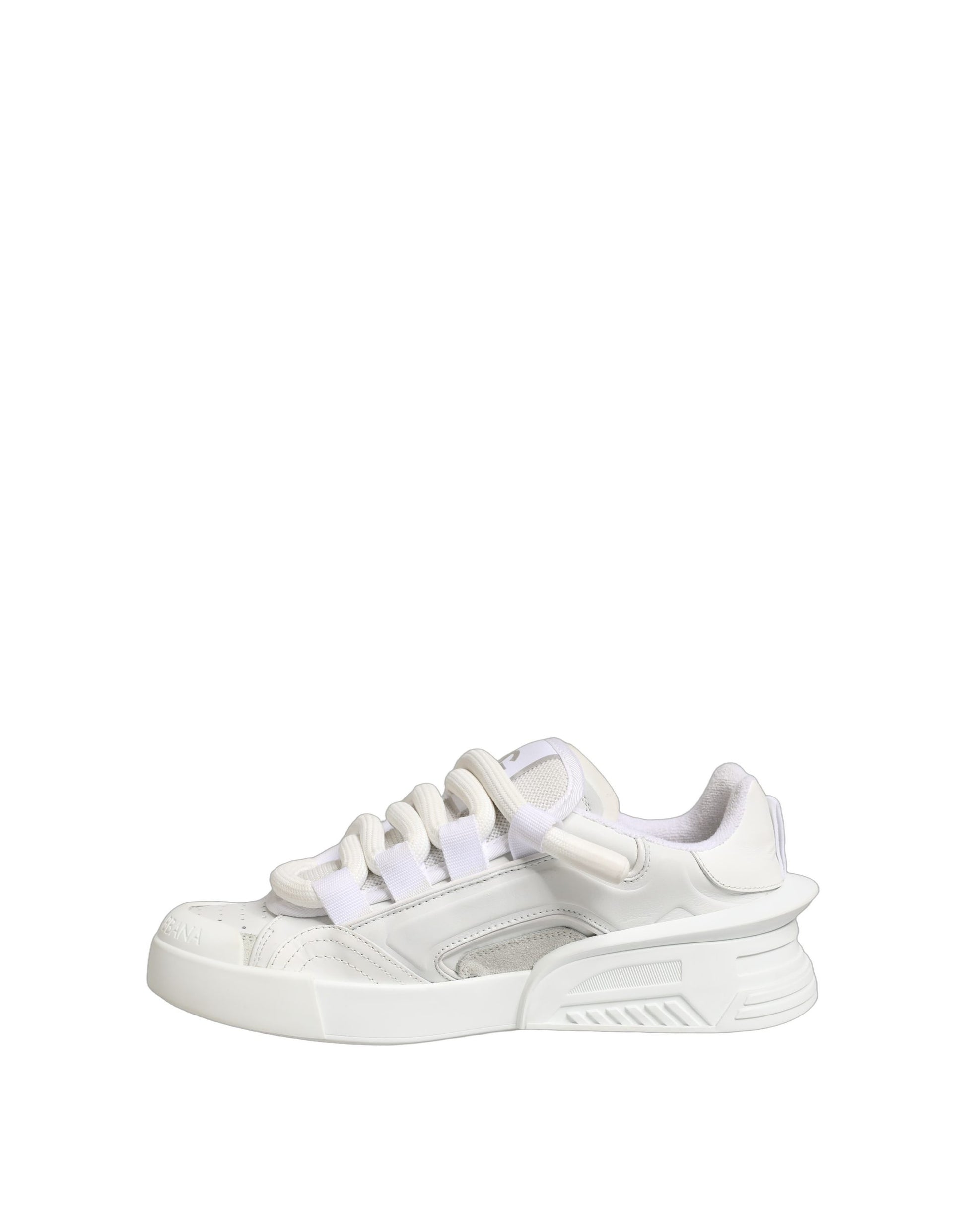 Chaussures Baskets Basses en Cuir de Veau Blanc Dolce & Gabbana