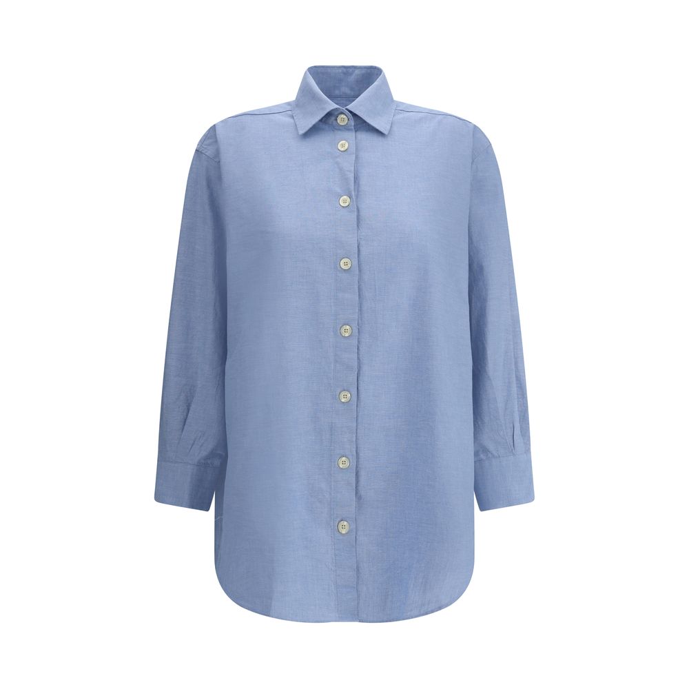Chemise en coton bleu Deperlu