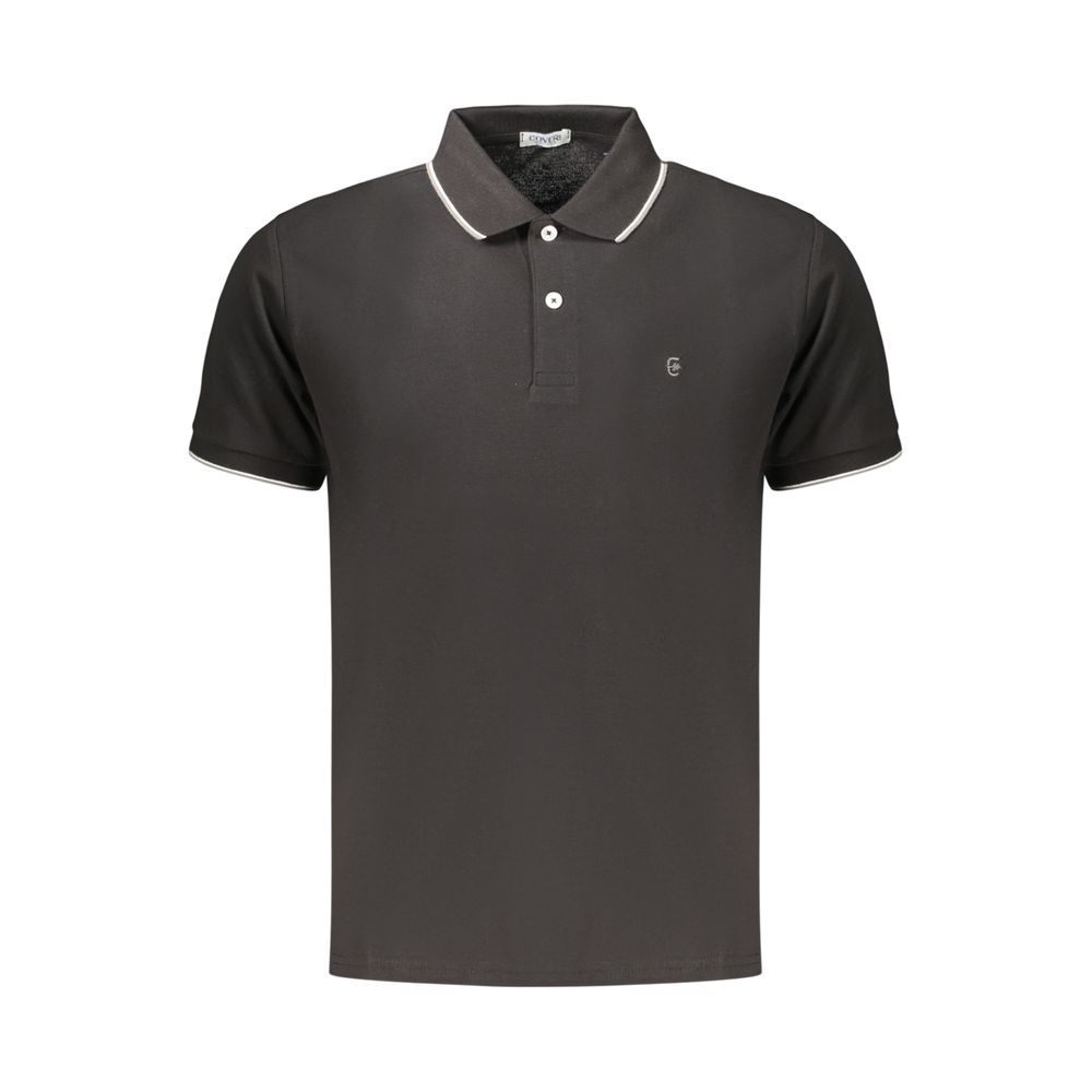 Polo pour homme Coveri Moving en coton noir