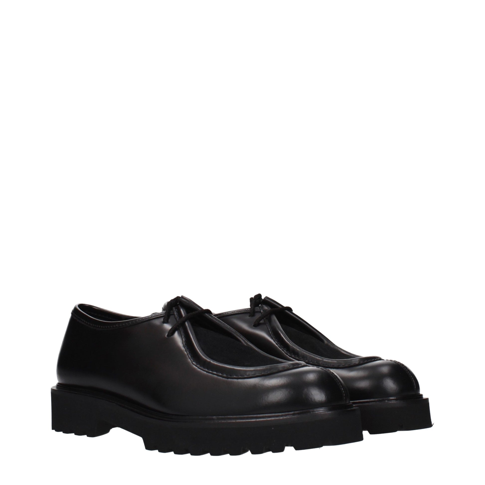 Max Mara Black Leather Oxfords And Derbies
