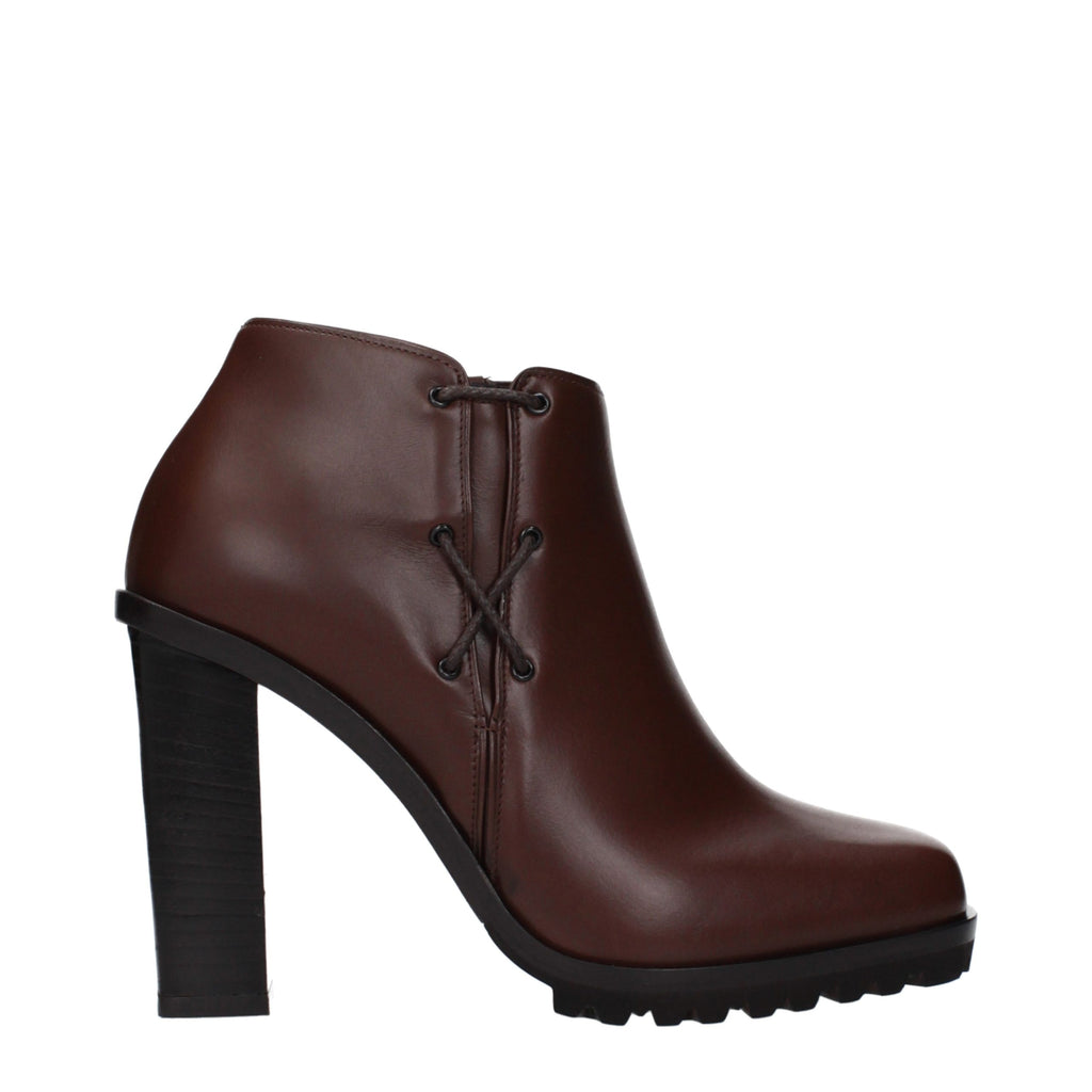 Bottes Courtes en Cuir Marron Max Mara