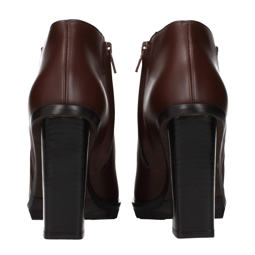 Bottes Courtes en Cuir Marron Max Mara