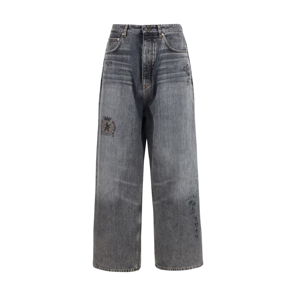 Jean décontracté Balenciaga en coton gris