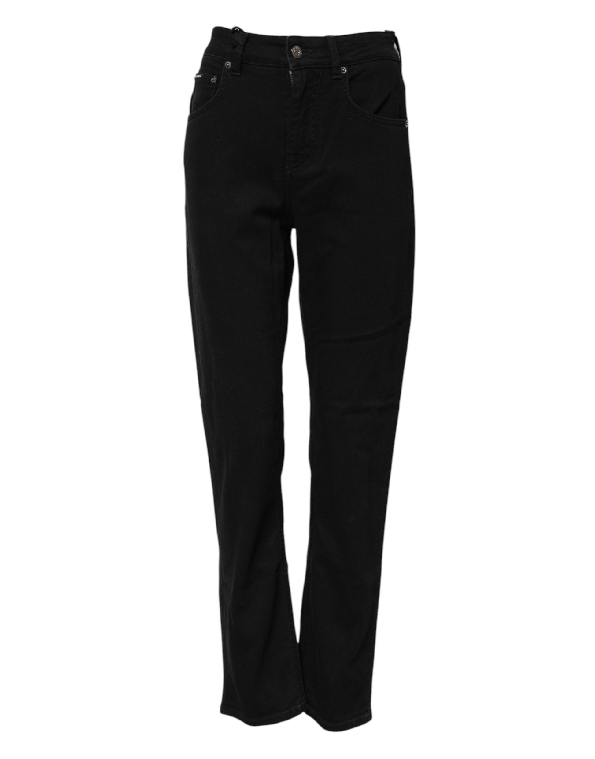 Jean en denim stretch de coton noir coupe boyfriend Dolce & Gabbana