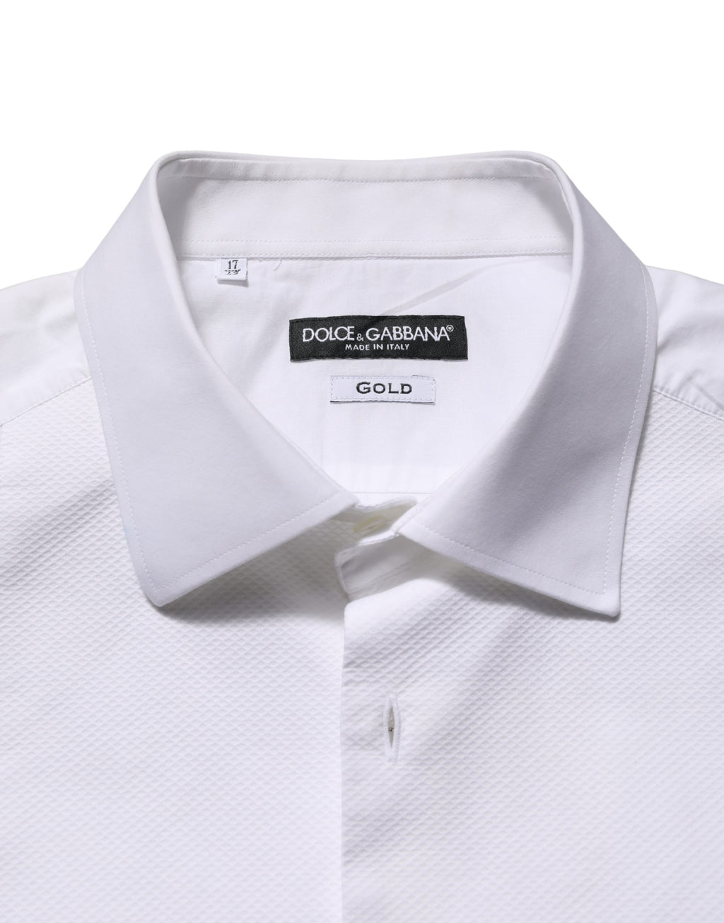 Chemise habillée Dolce & Gabbana en popeline de coton blanche à plastron