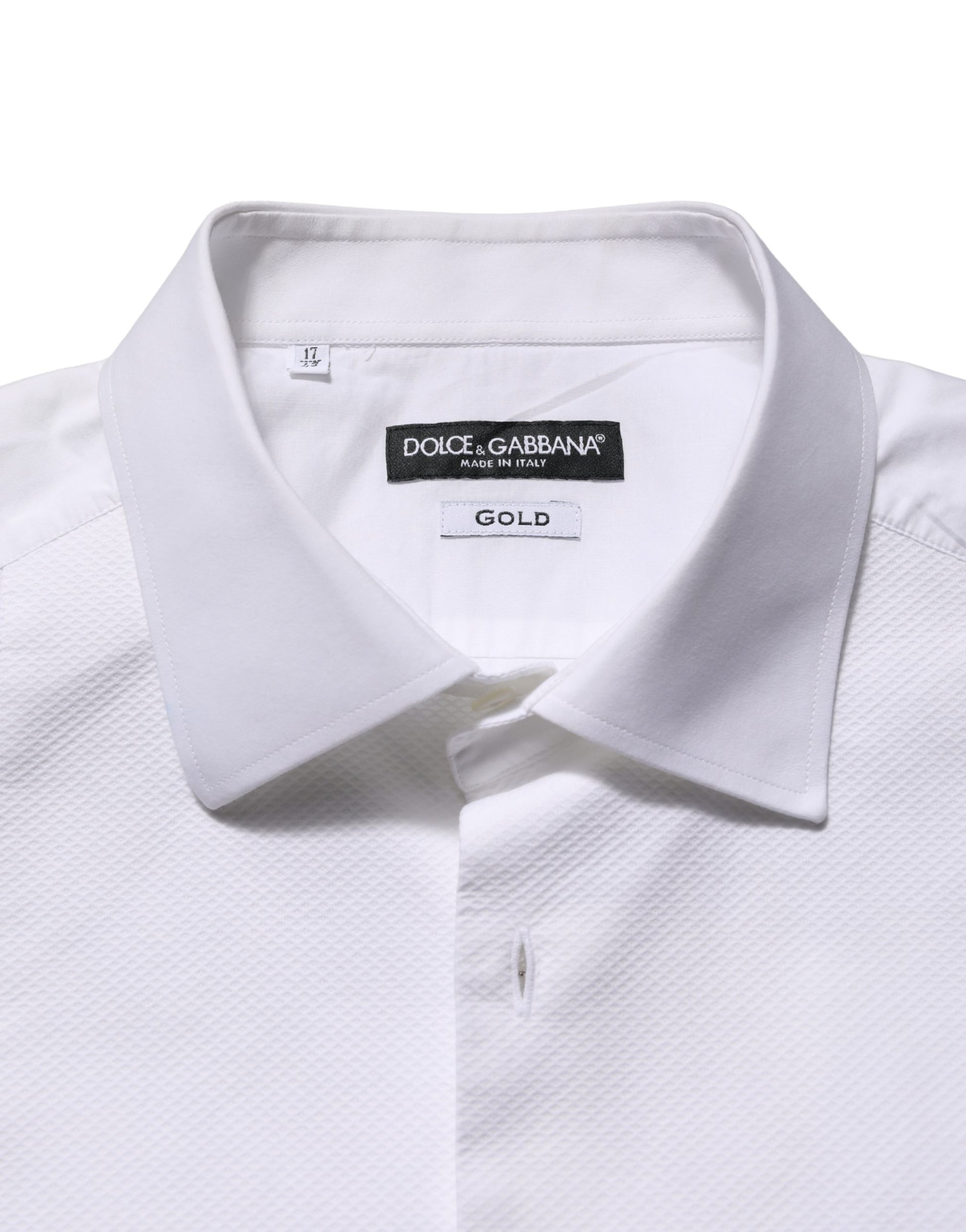 Chemise habillée Dolce & Gabbana en popeline de coton blanche à plastron