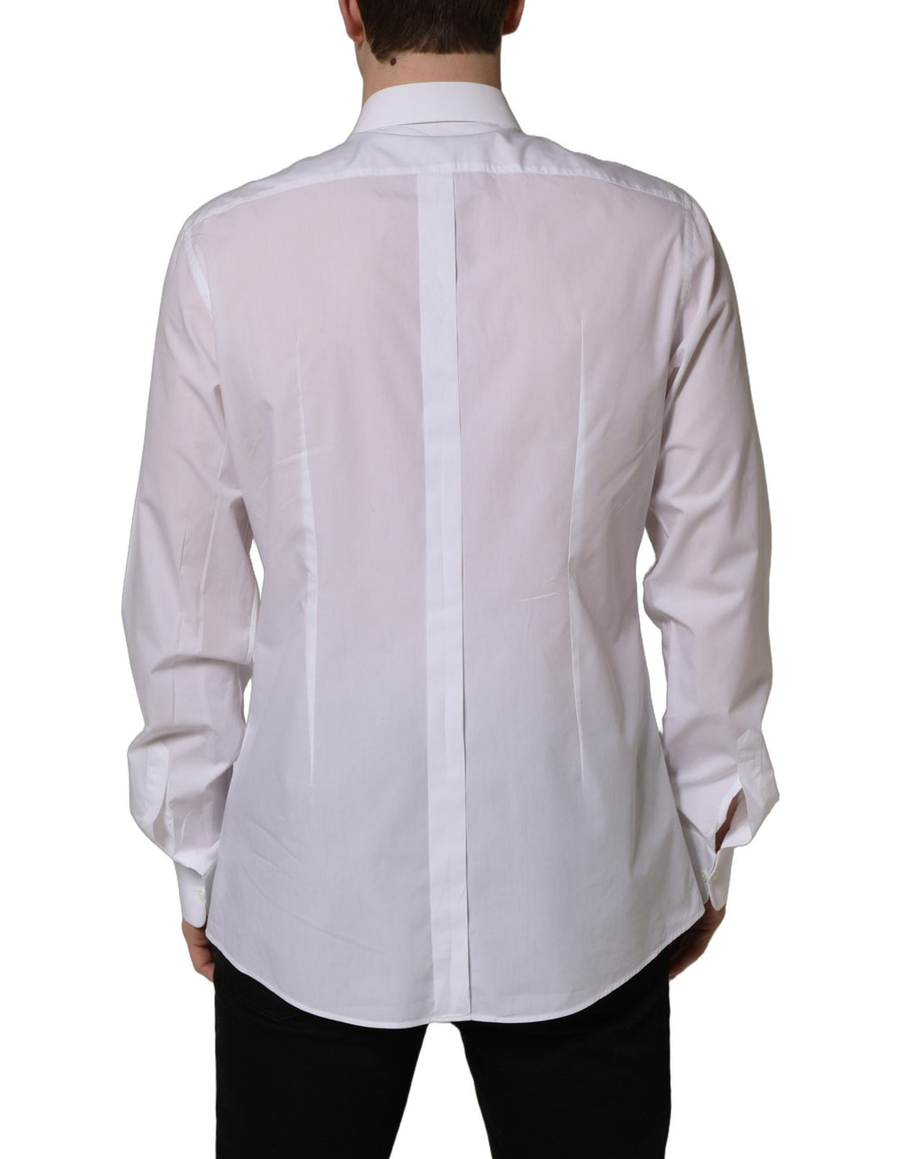 Chemise habillée Dolce & Gabbana en popeline de coton blanche à plastron