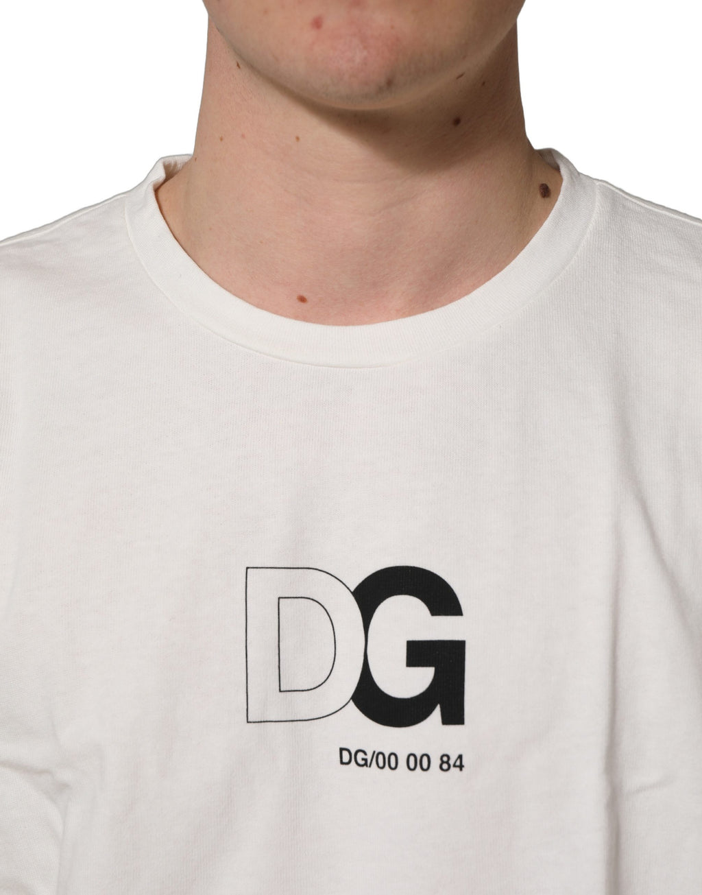 T-shirt Dolce & Gabbana blanc col rond manches courtes logo DG
