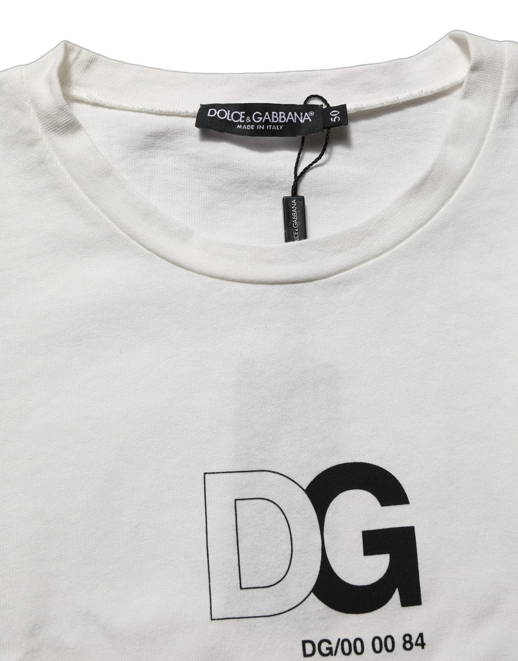 T-shirt Dolce & Gabbana blanc col rond manches courtes logo DG