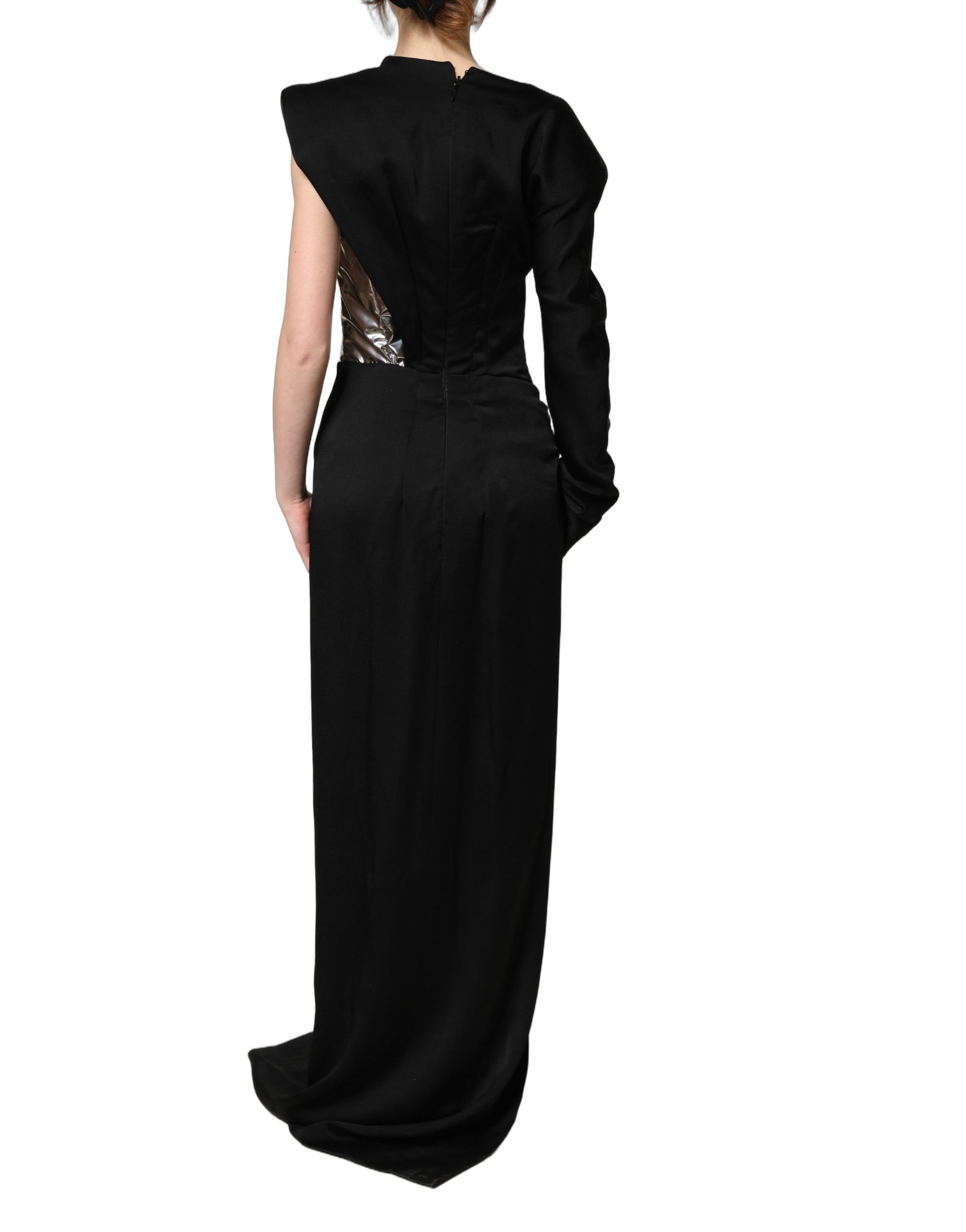 Robe de Cocktail Asymétrique Noire et Argentée Dolce & Gabbana