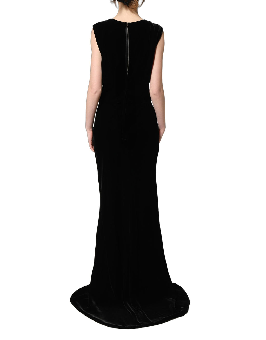 Robe longue Dolce & Gabbana en velours de viscose noir