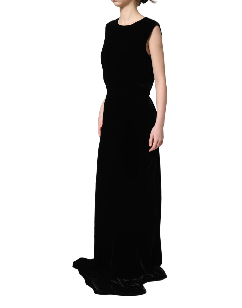 Robe longue Dolce & Gabbana en velours de viscose noir