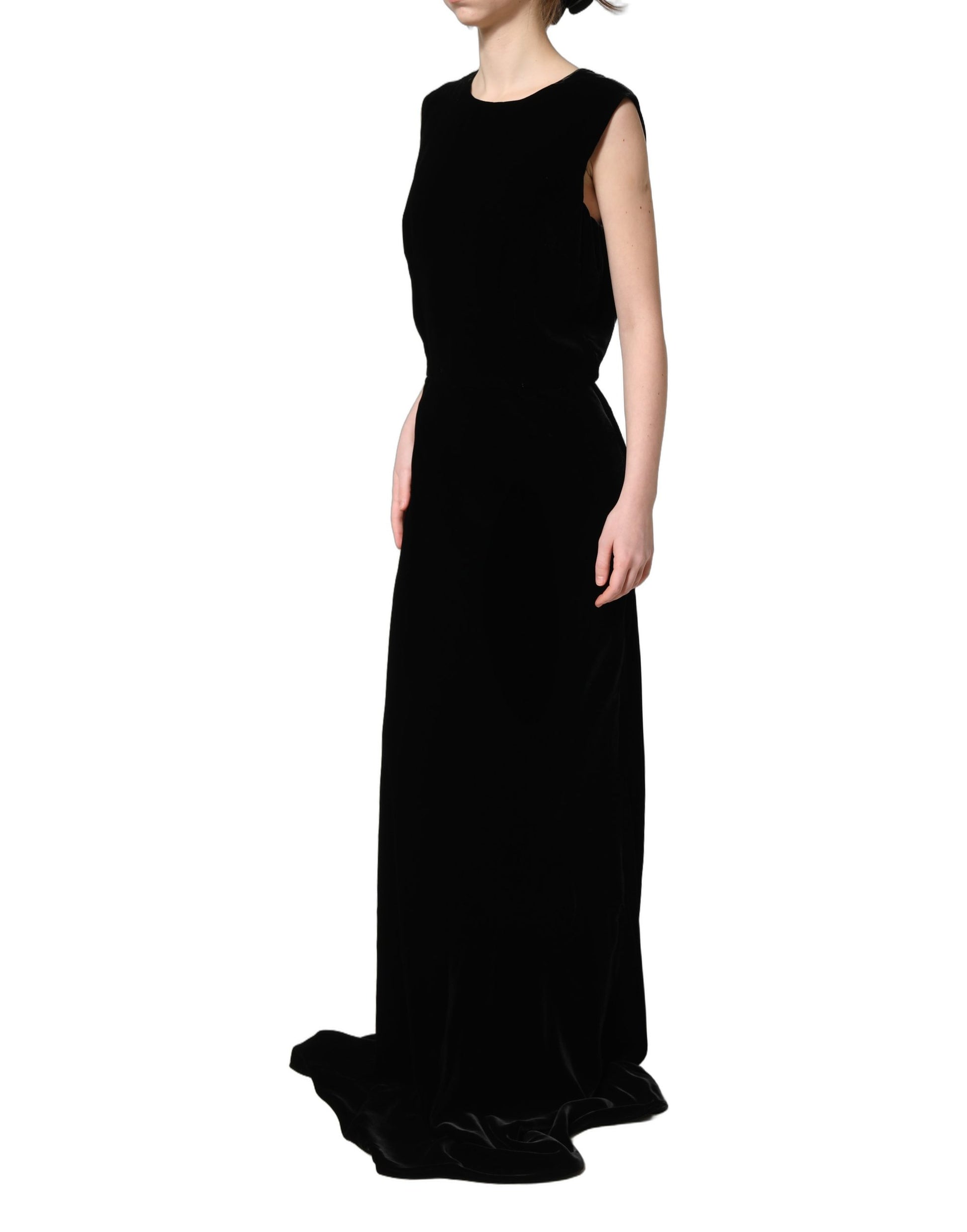 Robe longue Dolce & Gabbana en velours de viscose noir
