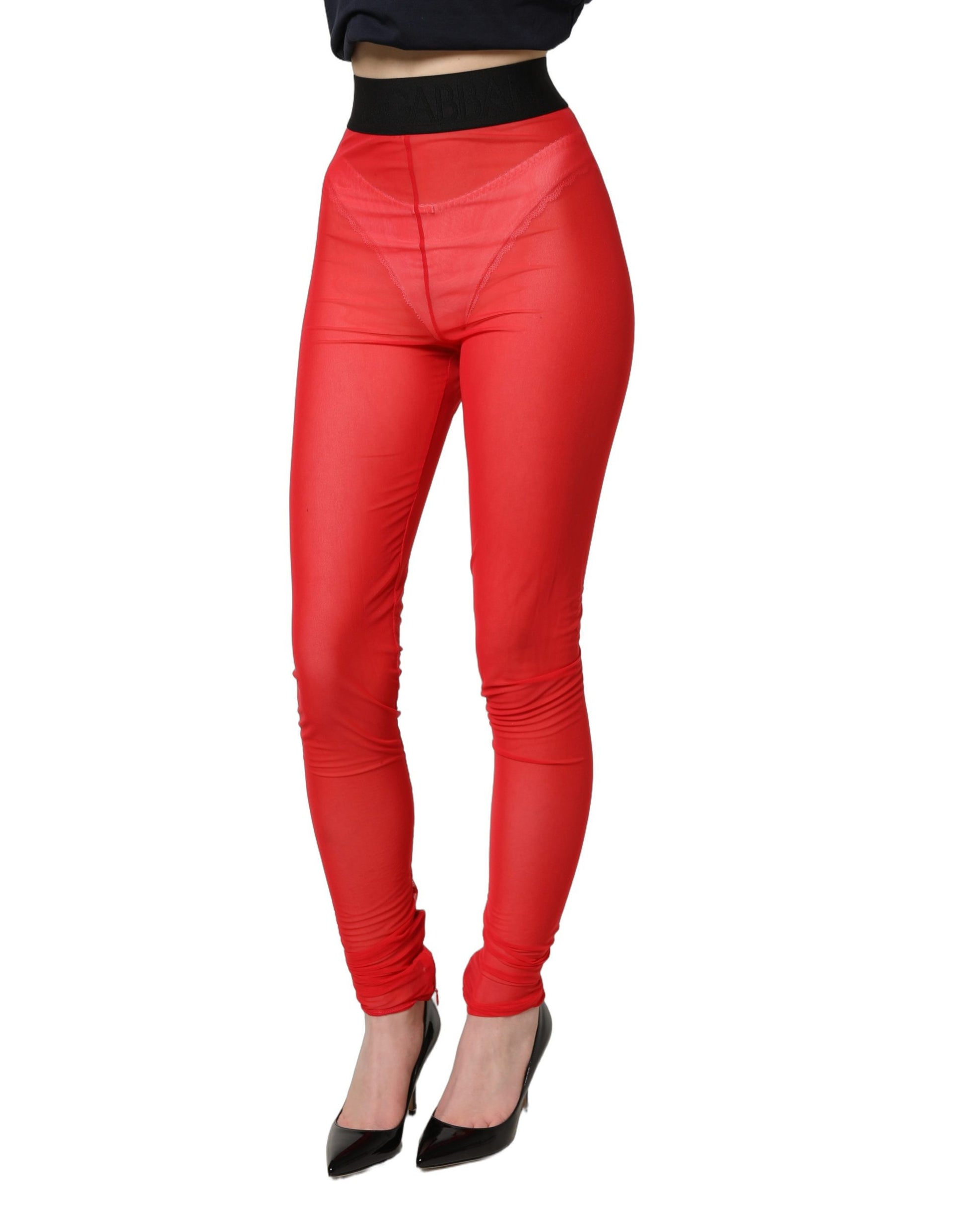 Pantalon Legging Slim Dolce & Gabbana en Nylon Stretch Rouge